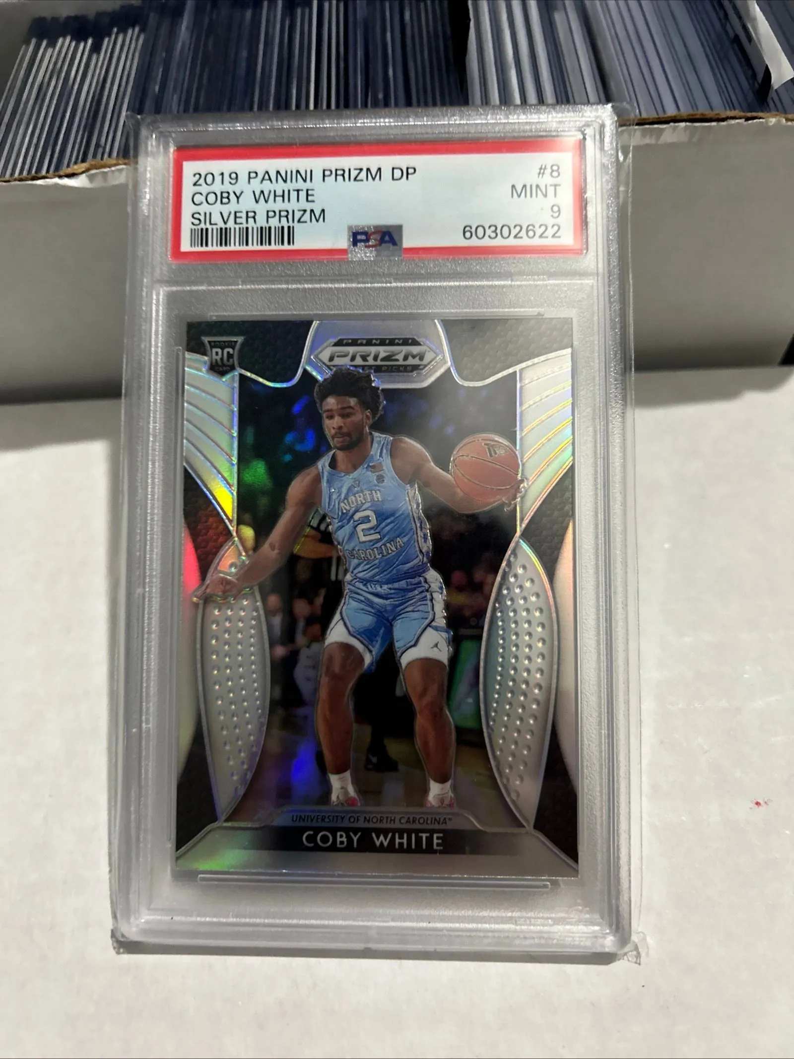 Product image for 2019 Silver Prizm Rookie Colby White PSA 9