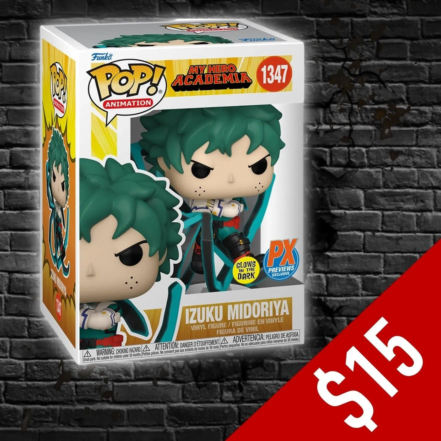 Product image for Anime My Hero Academia Deku Black Whip GITD PX Previews Exclusive