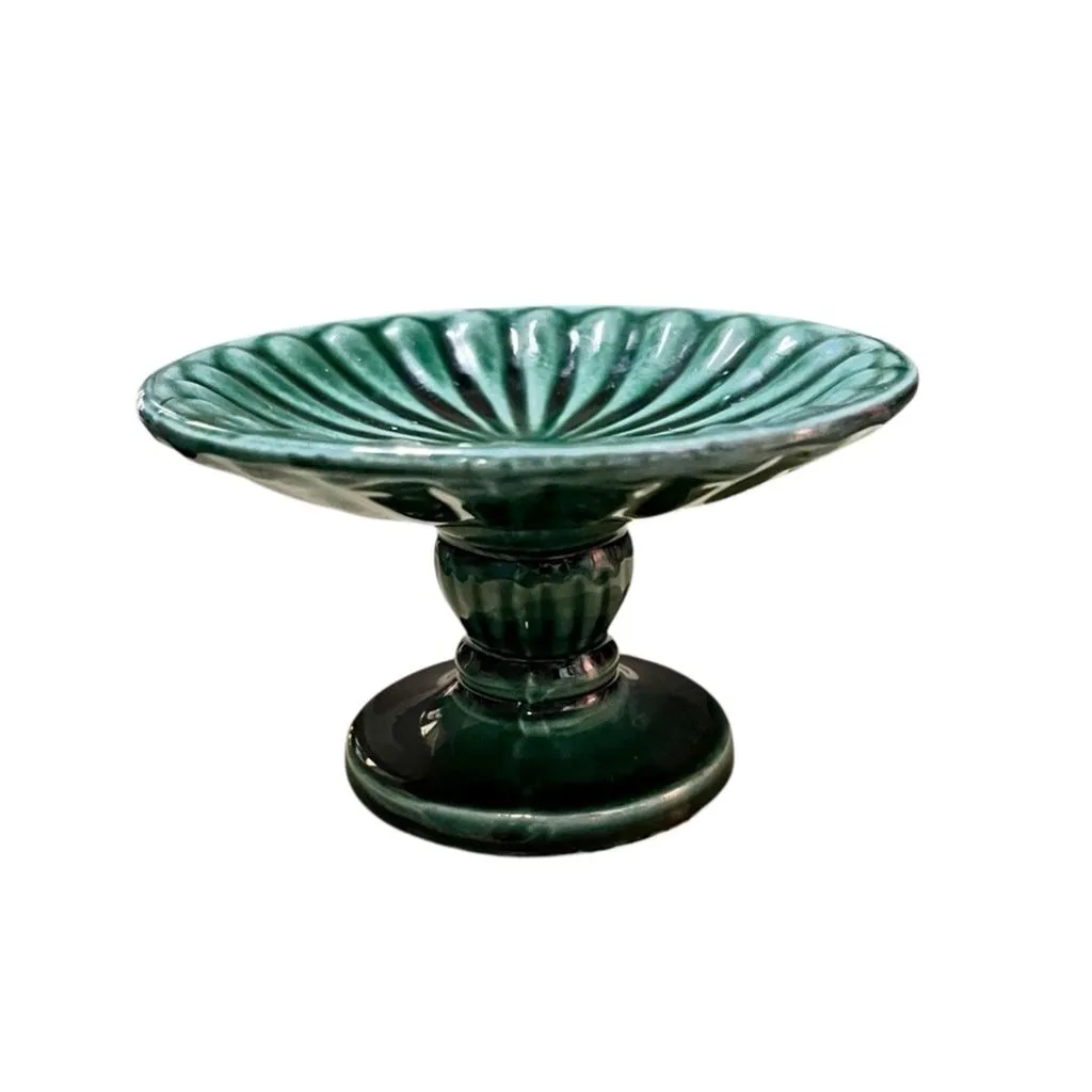 Product image for Vintage Hull USA F6 Pedestal Candy Dish Dark Green
