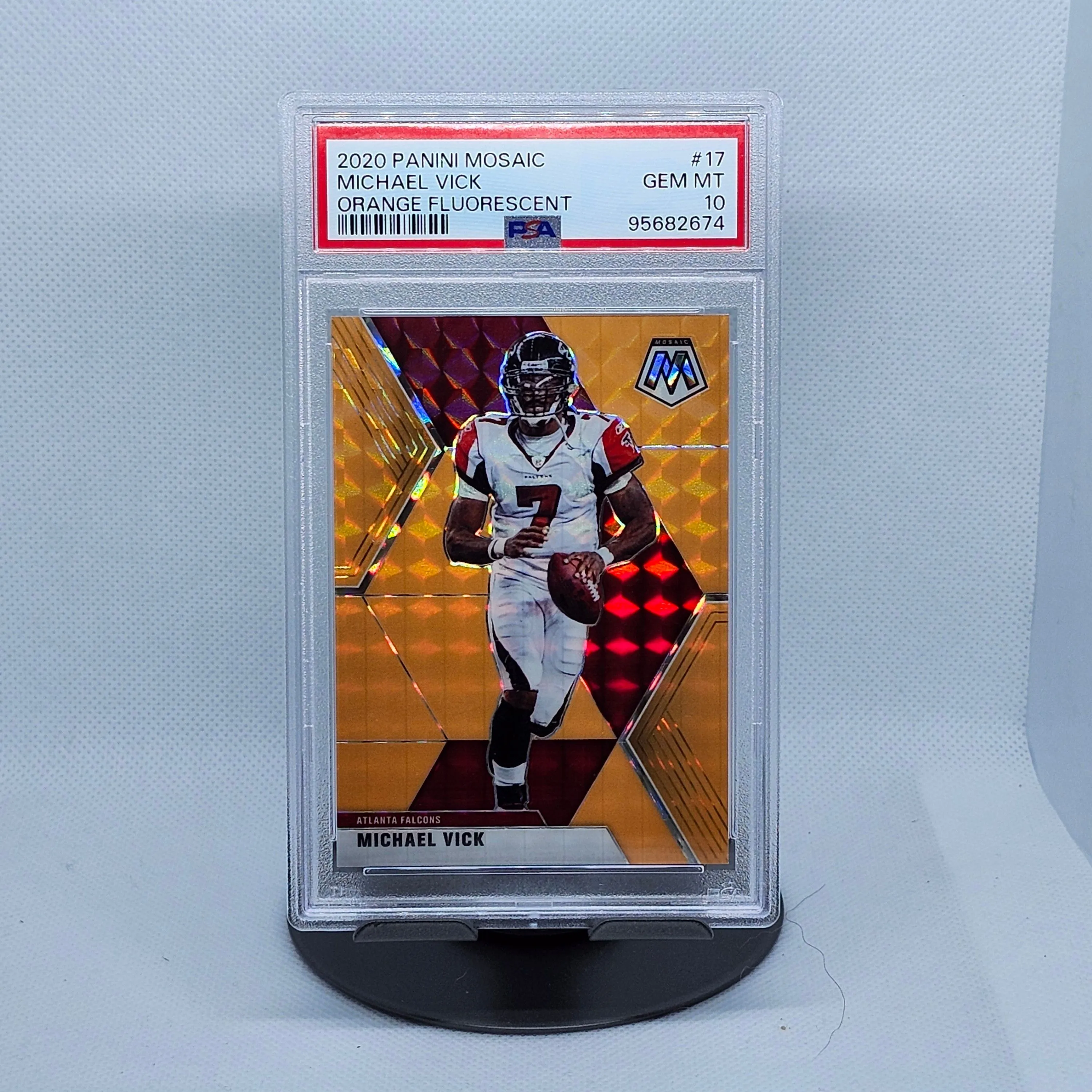 Product image for 2020 Mosaic Michael Vick Orange Florescent/25 PSA 10