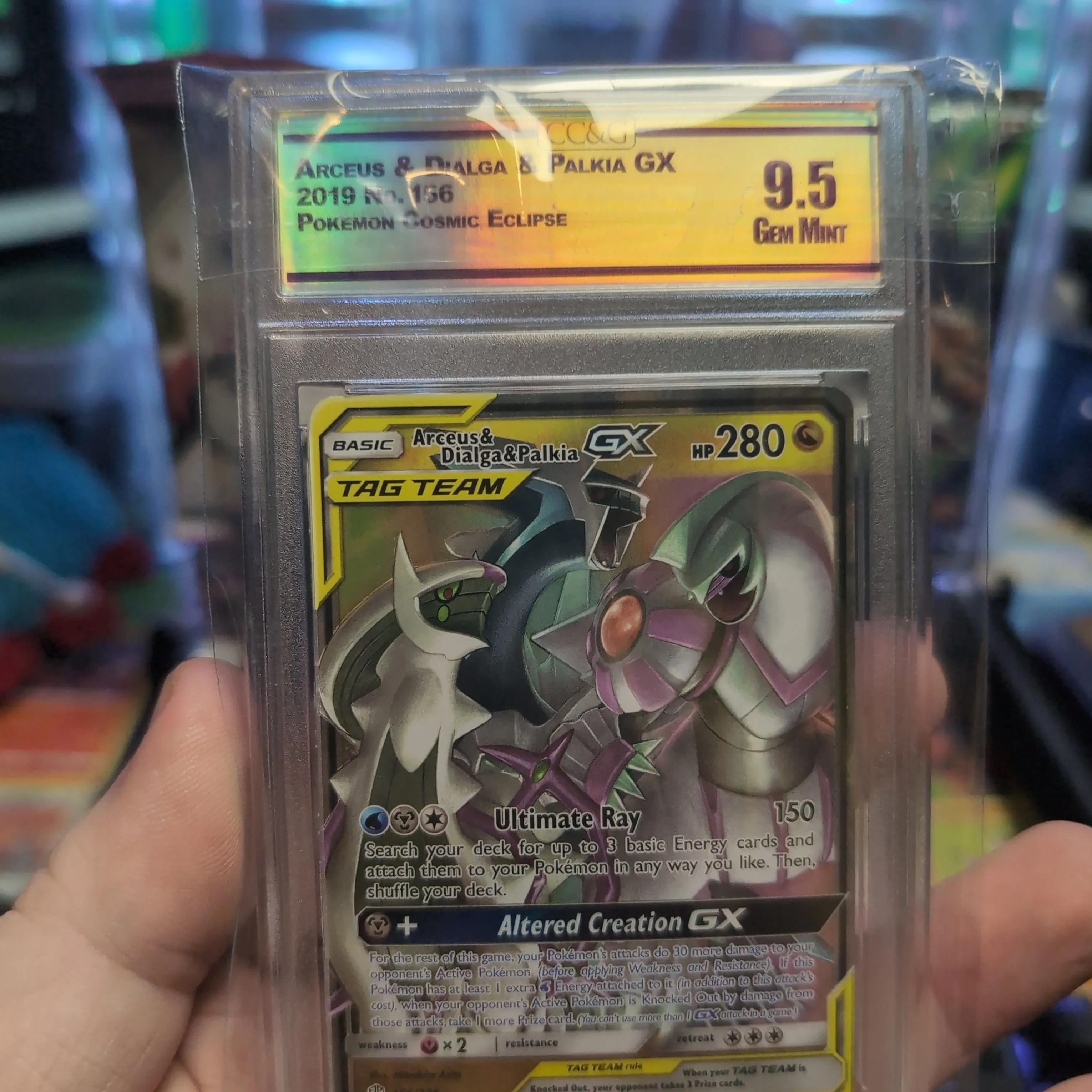 arceus pokemon card gx Pokémon Arceus Dialga PALKIA GX 220/236 – Grail Collectibles AZ