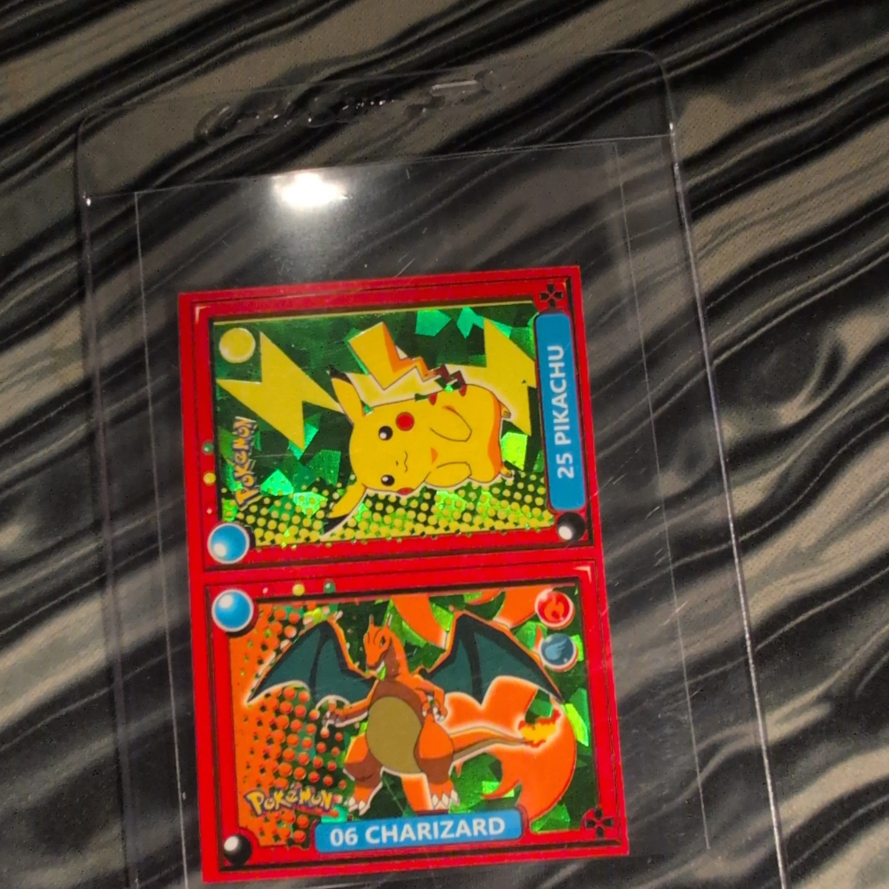 Product image for Charizard x Pikachu green cracked ice foil(rare)