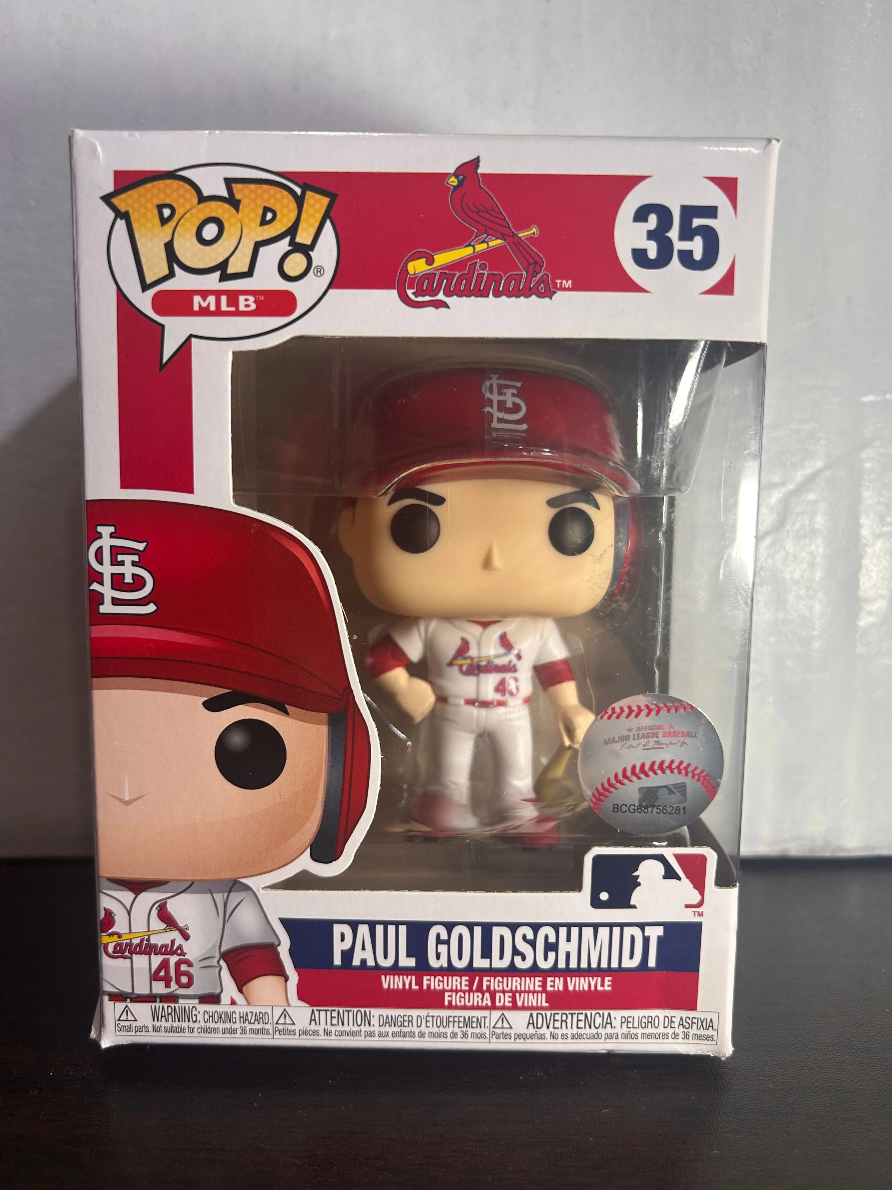 Product image for Paul Goldschmidt MLB Baseball St. Louis Cardinals Vaulted Funko Pop 35 With Protector