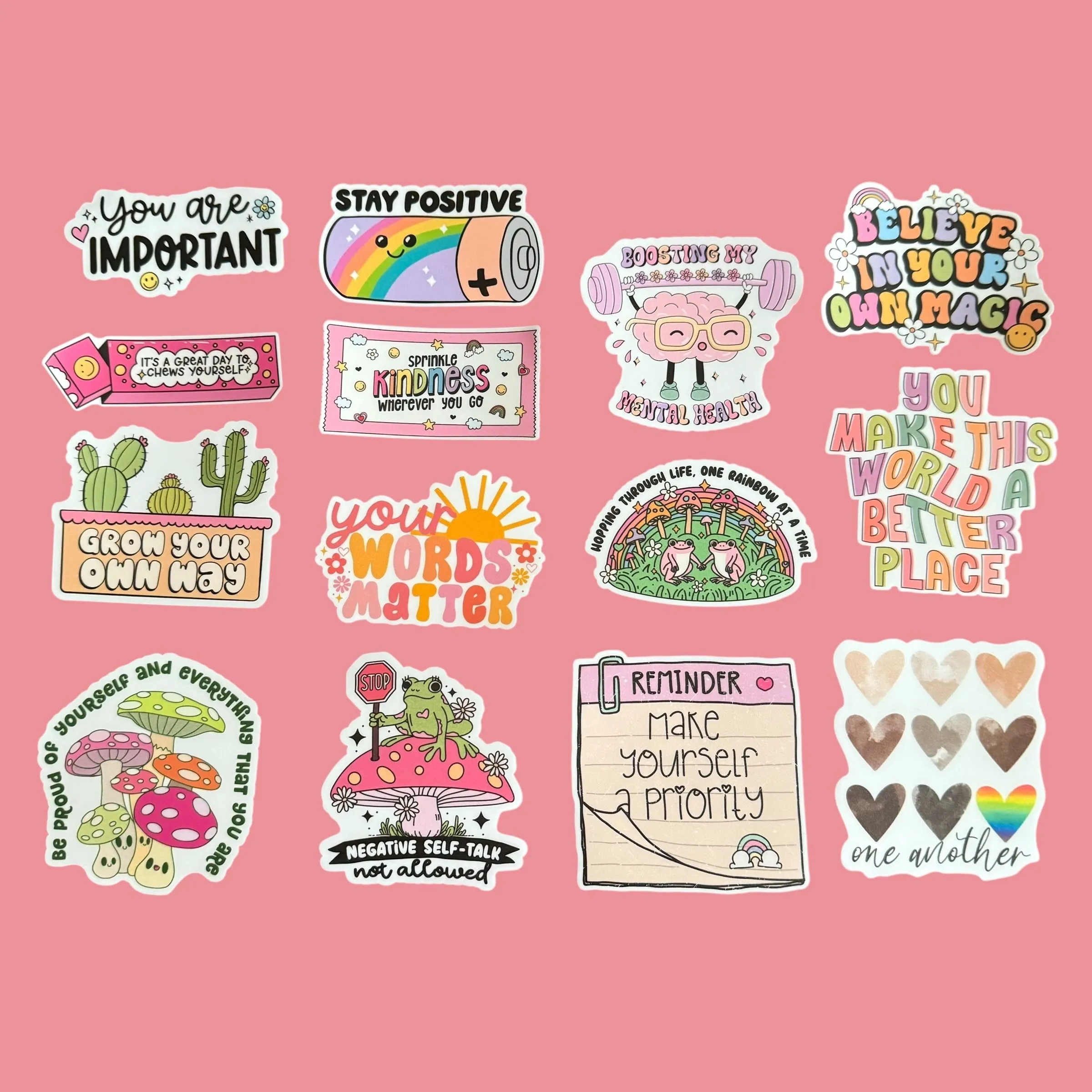 Product image for Self Love 3" Vinyl Sticker Bundle 14pcs