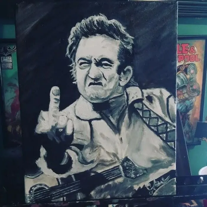 Product image for Johnny Cash prints. art by snake