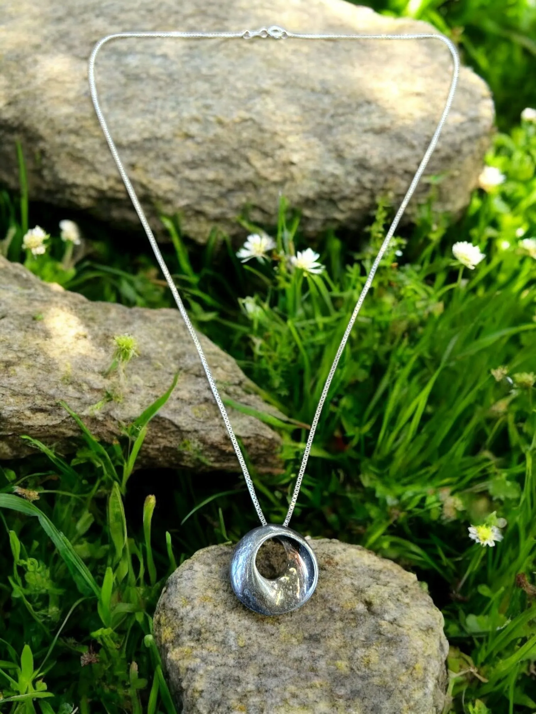 Product image for Sterling Silver Pendant on Sterling Box Chain
