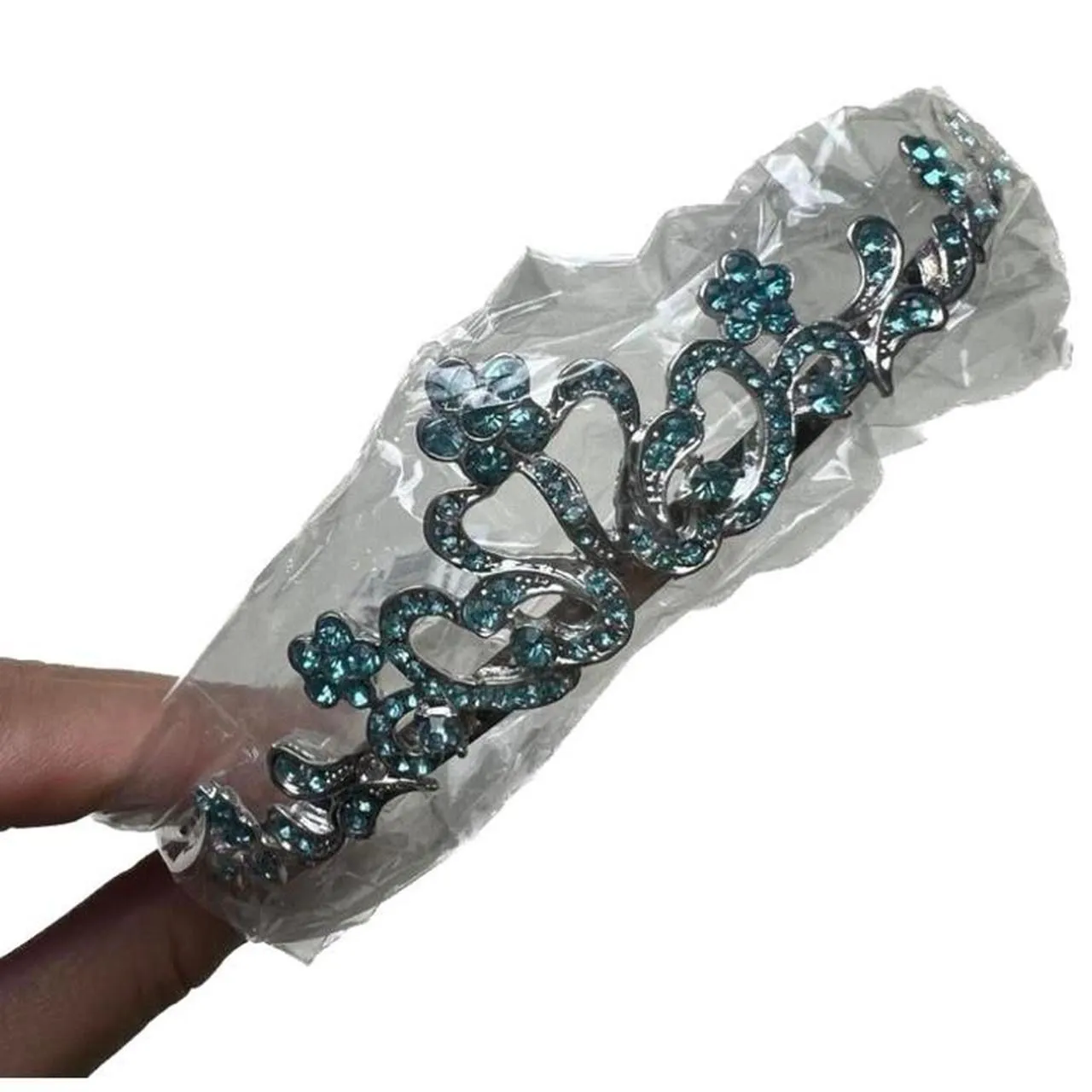 Product image for Rhinestone Fairy Pixie Goblin Blue Flower Crown