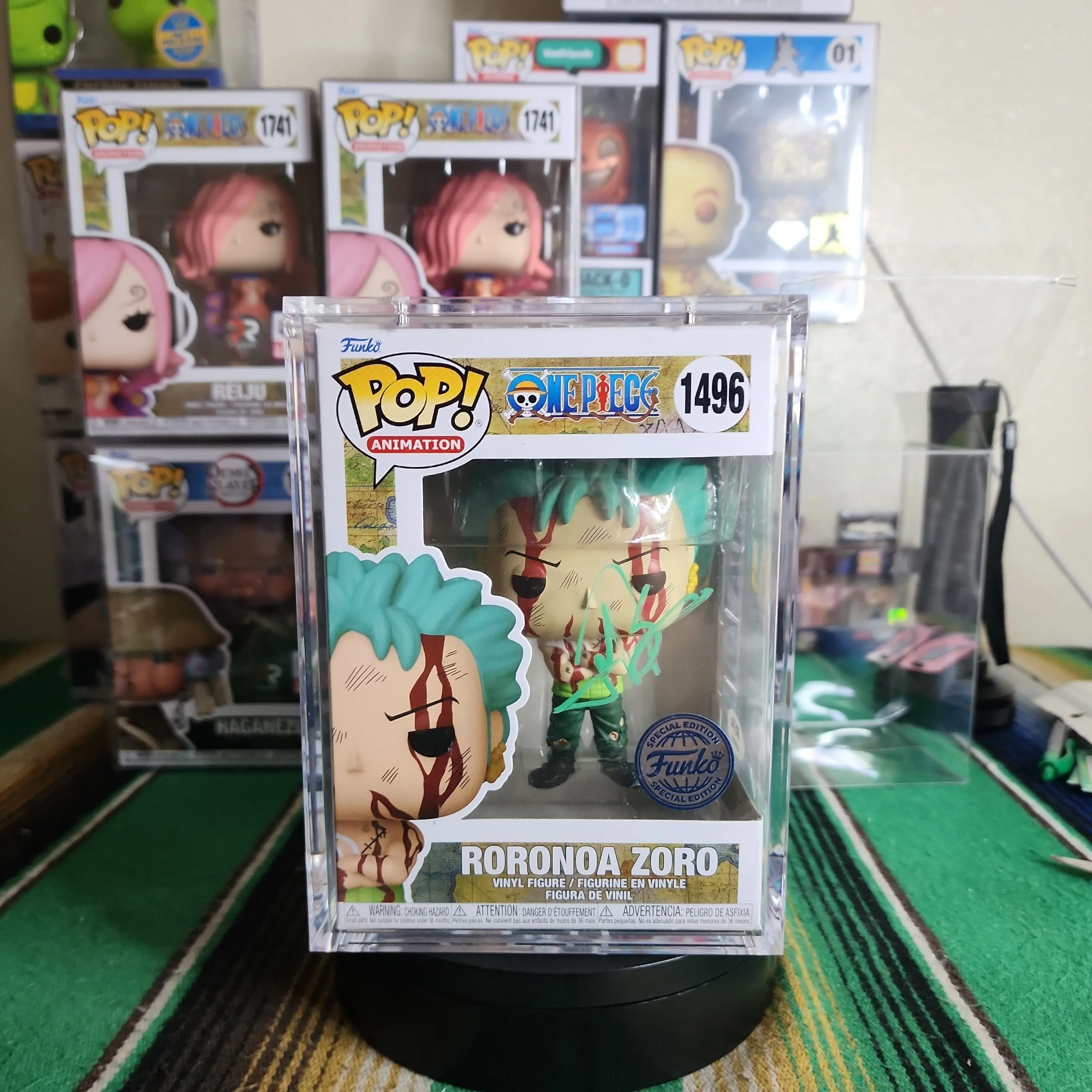Product image for Signed Roronoa Zoro SE 1496 Funko Pop (Signed by Mackenyu)