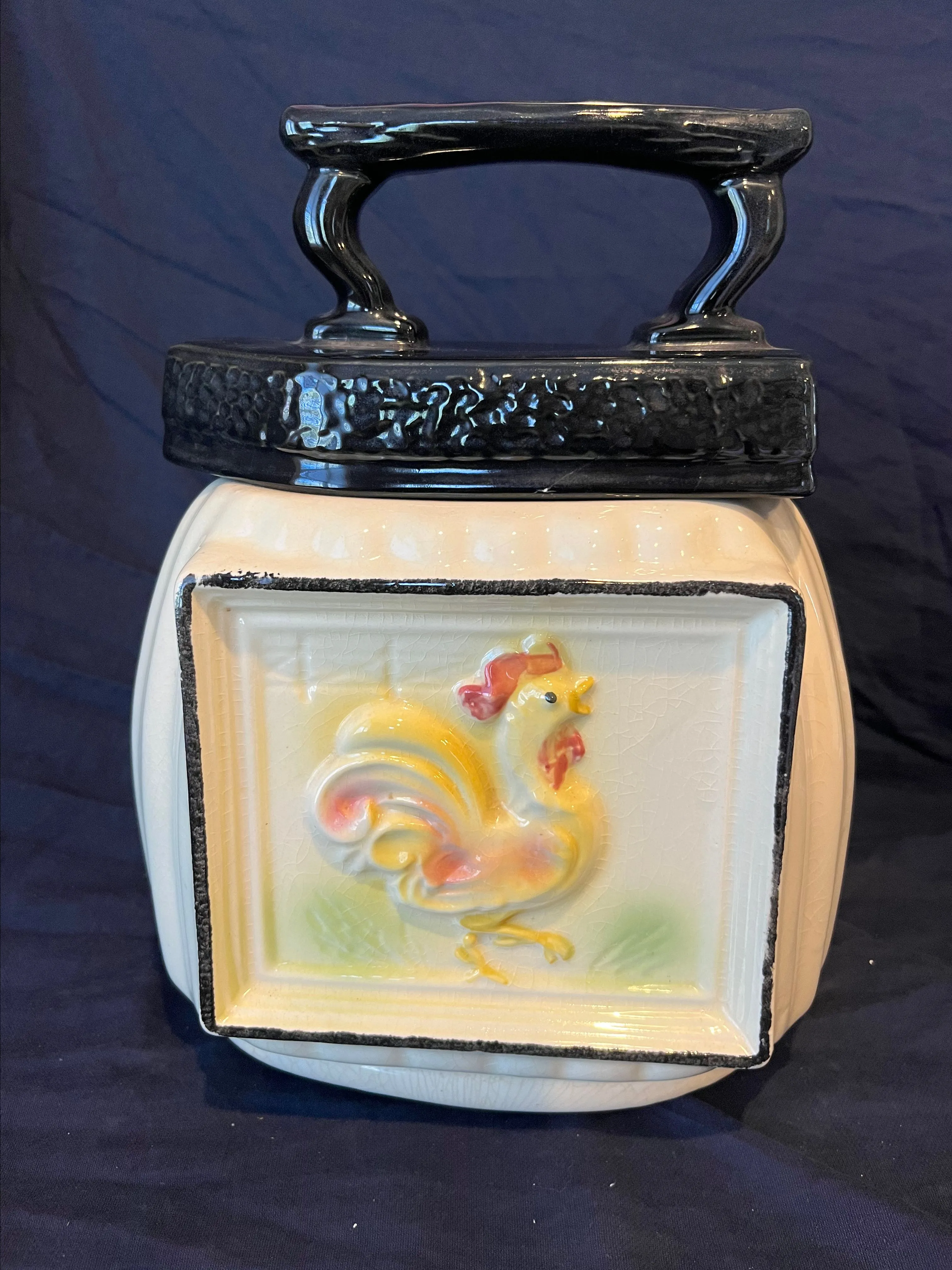 Product image for Vintage American Bisque Iron Over Rooster Cookie Jar