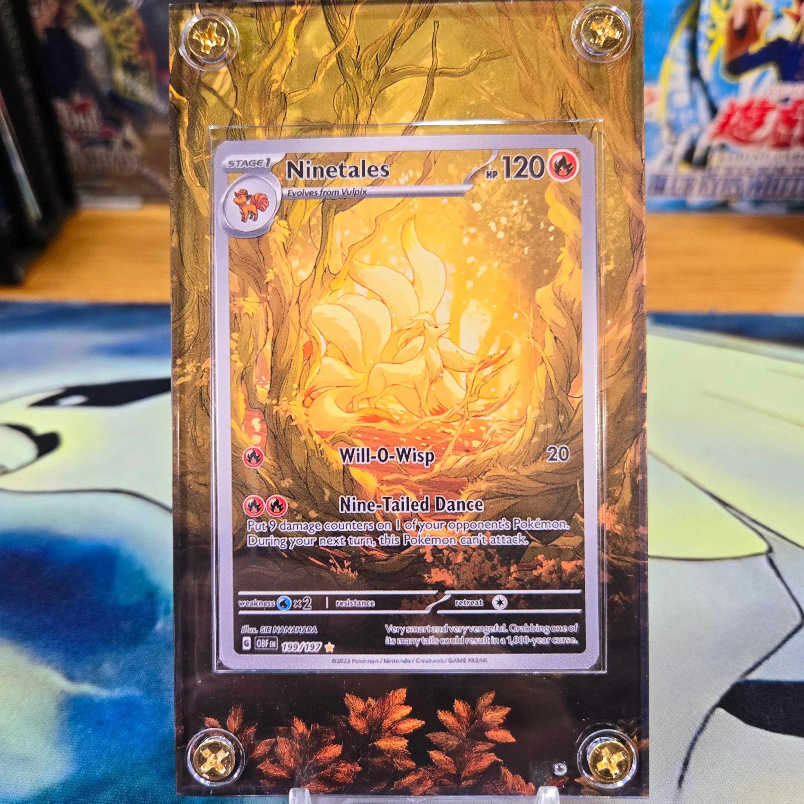 Pokemon Ninetales IR 199/197 Obsidian Flames Custom Display Case Slab   Whatnot: Shop, Sell, Connect