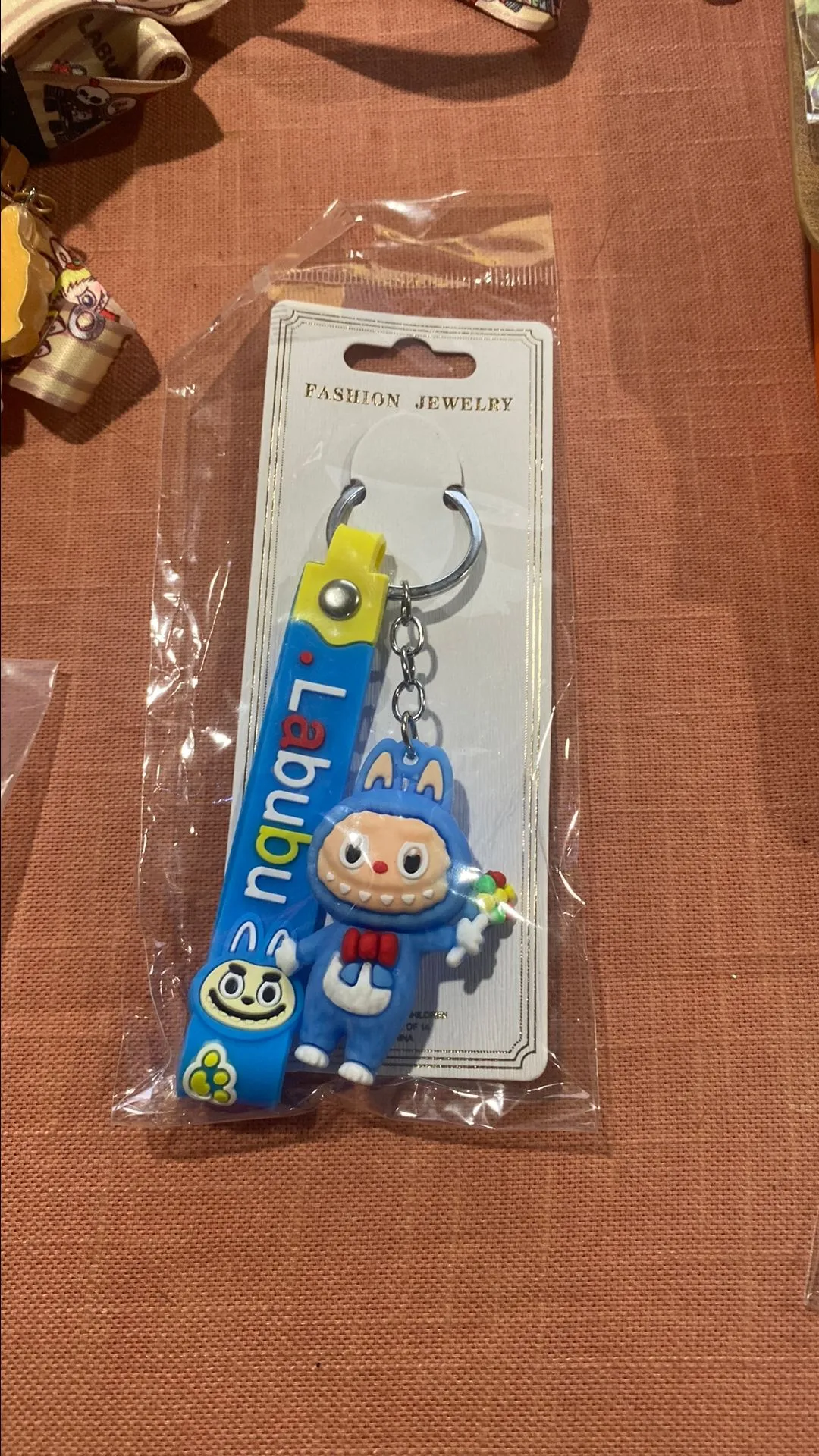 Product image for Blue Labubu keychain