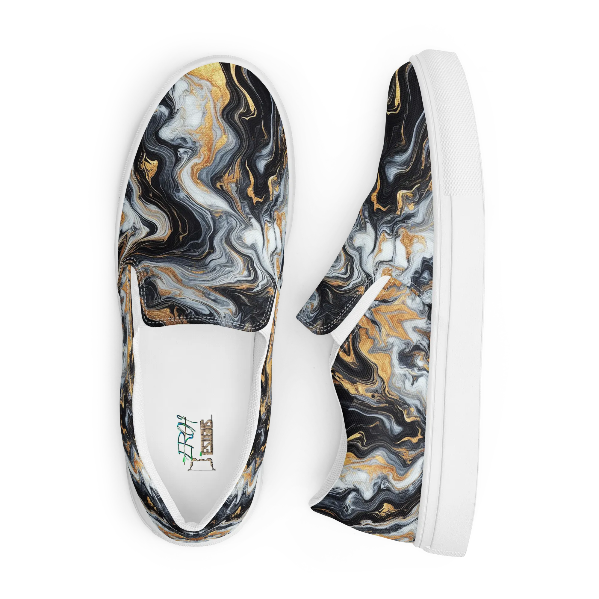 Product image for Eroh Designs™ - "Calcatta Portoro" by Josef Eroh Men’s Slip-on Canvas Shoes