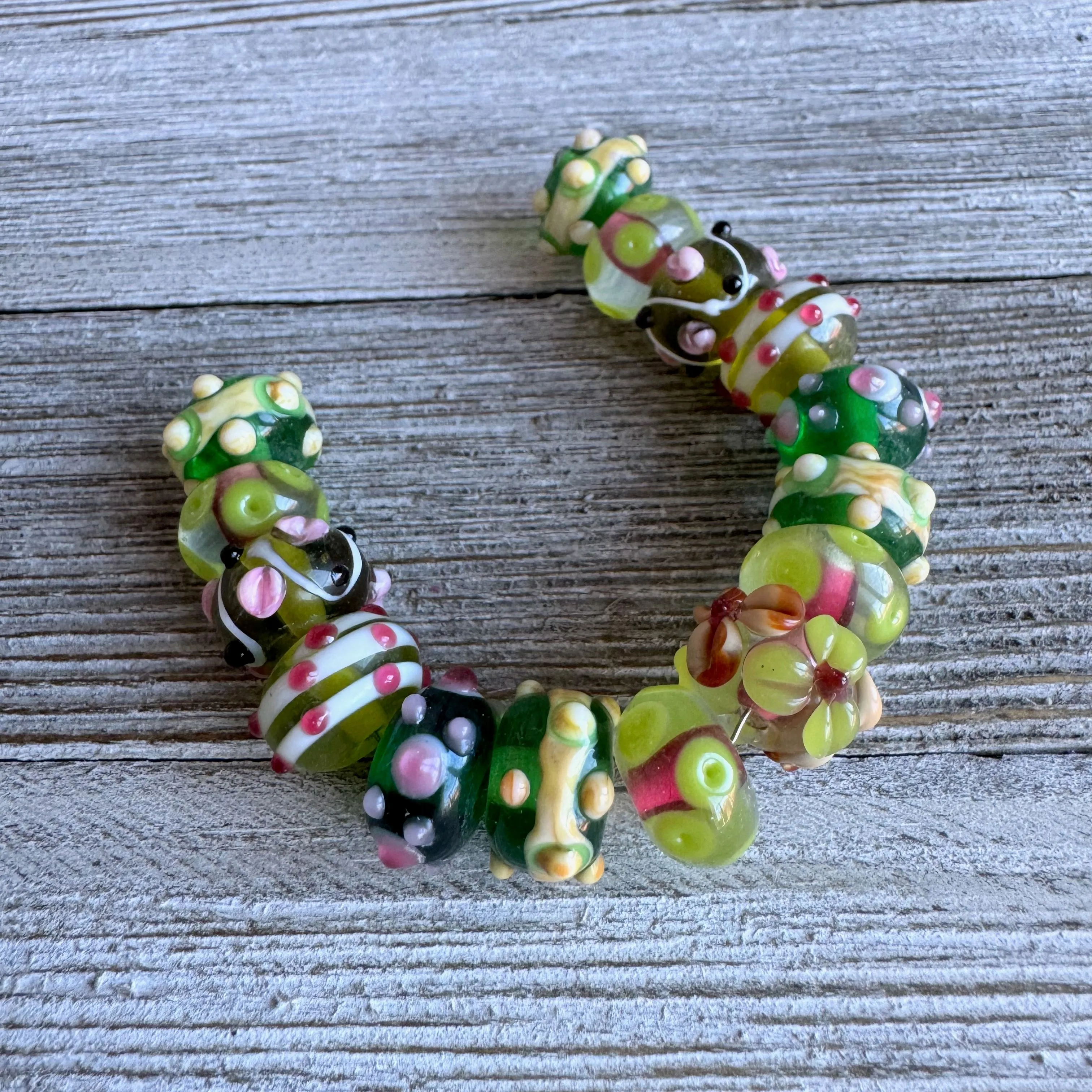 Product image for Green Lampwork Bead Strand