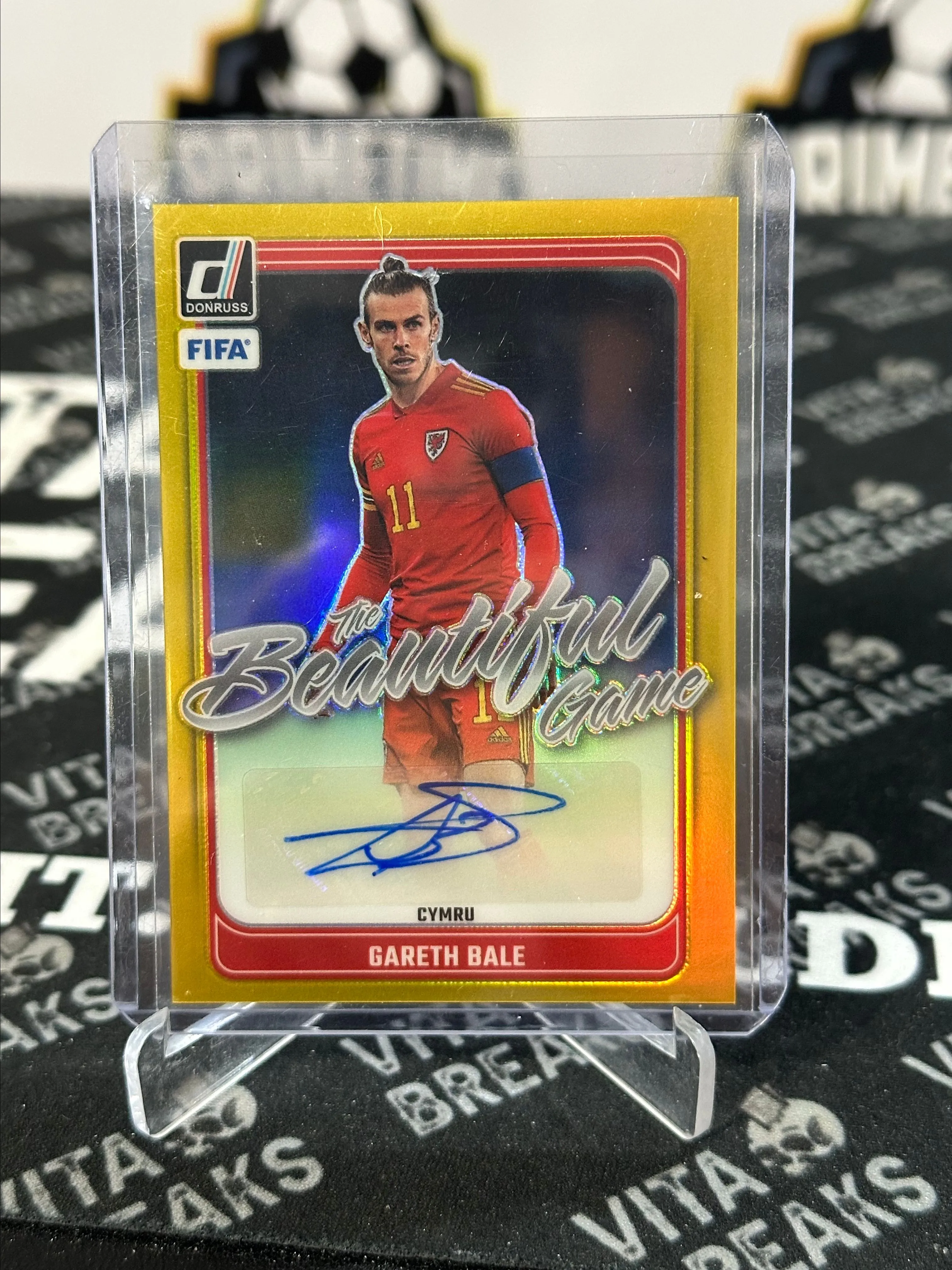 Product image for Gareth bale Gold Donruss the Beautiful Game auto /10
