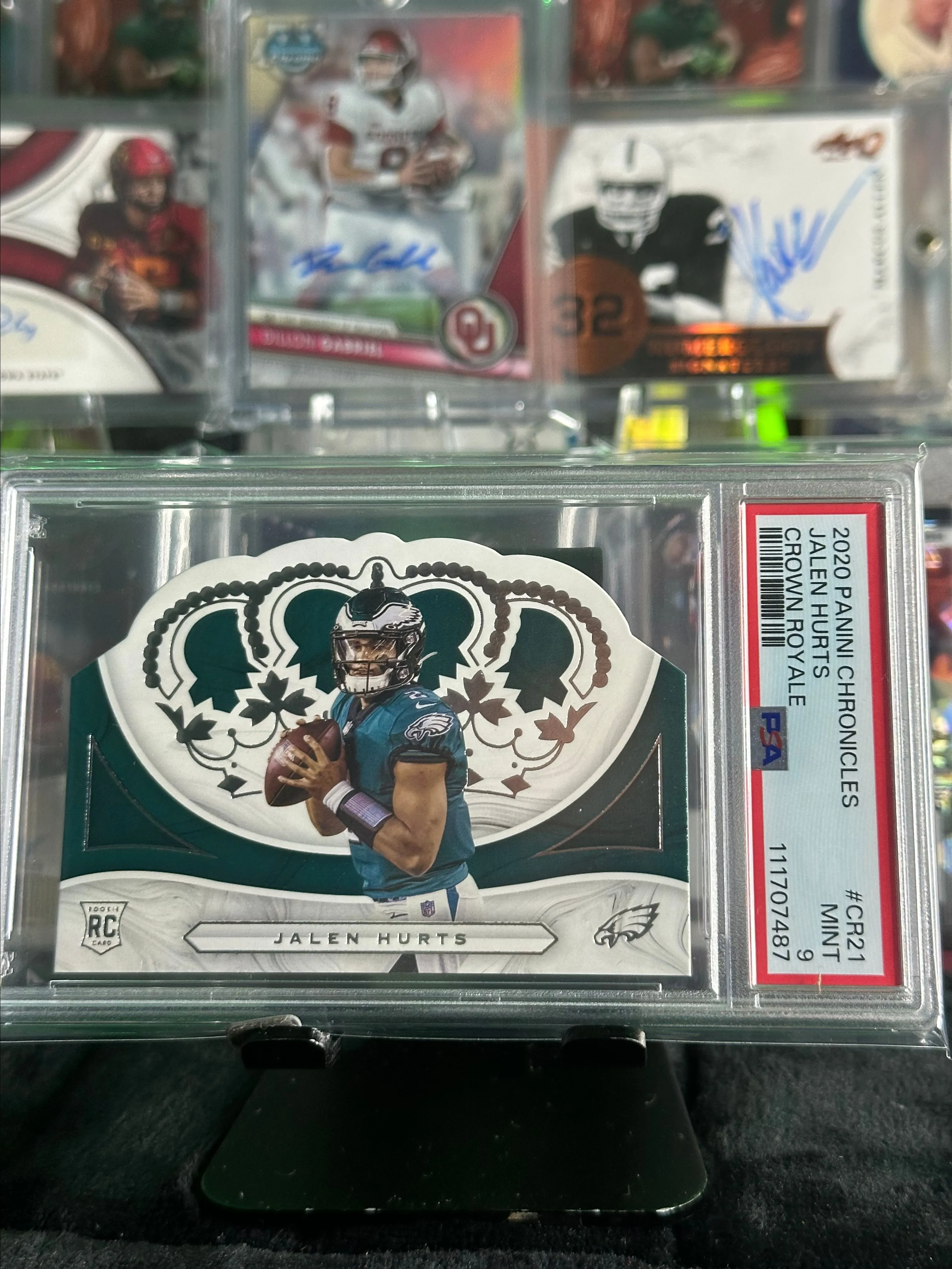 Product image for Jalen Hurts 2020 Die Cut RC Chronicles Crown Royale #CR-21 Rookie PSA 9