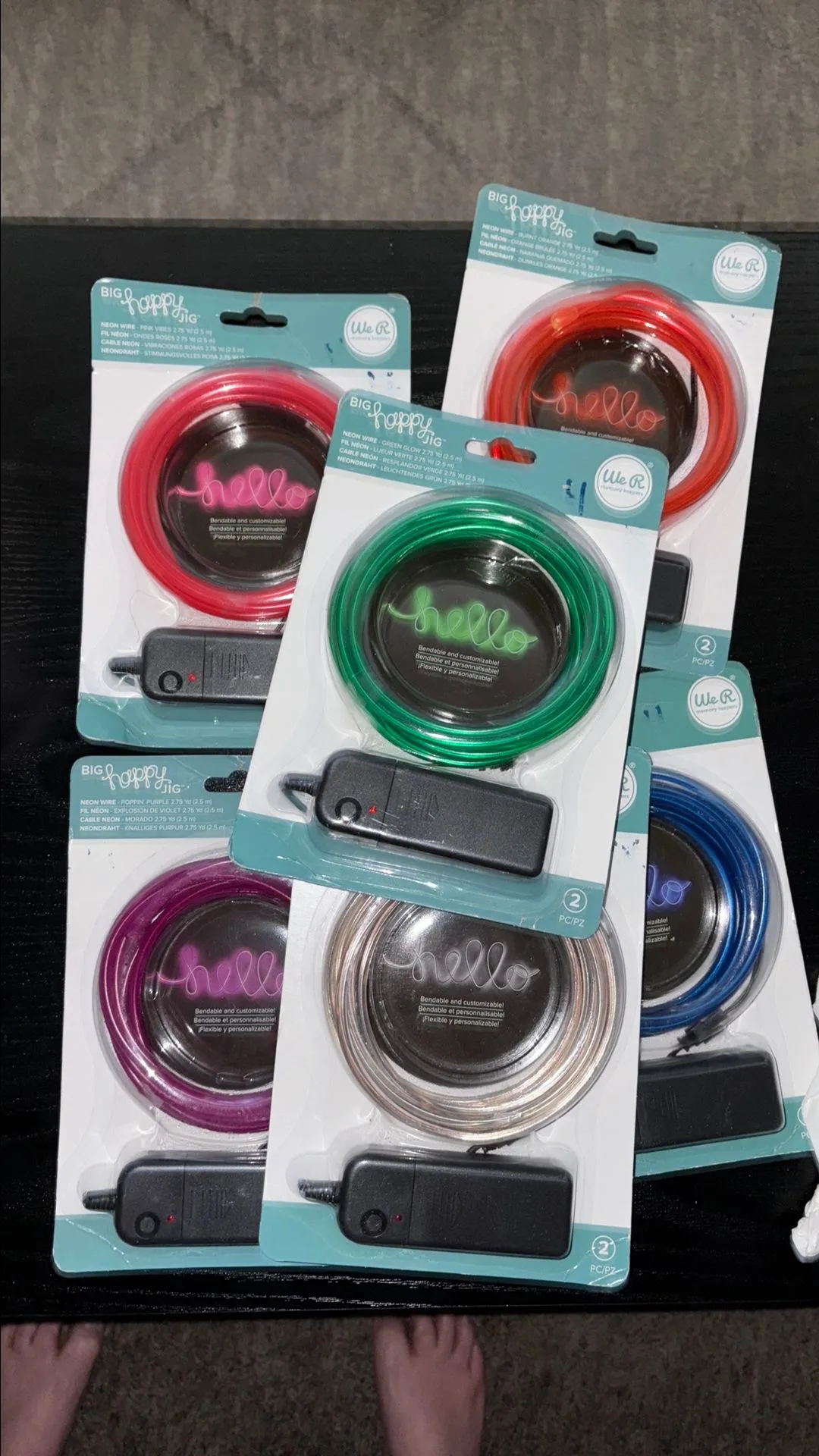 Product image for 0Bnl Neon Wire Light, We R Memory Keepers Big Happy Jig Neon Wire 2pcs- choose Color