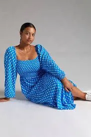Product image for A22. Anthropologie DOLAN. Blue smocked midi dress. 1X