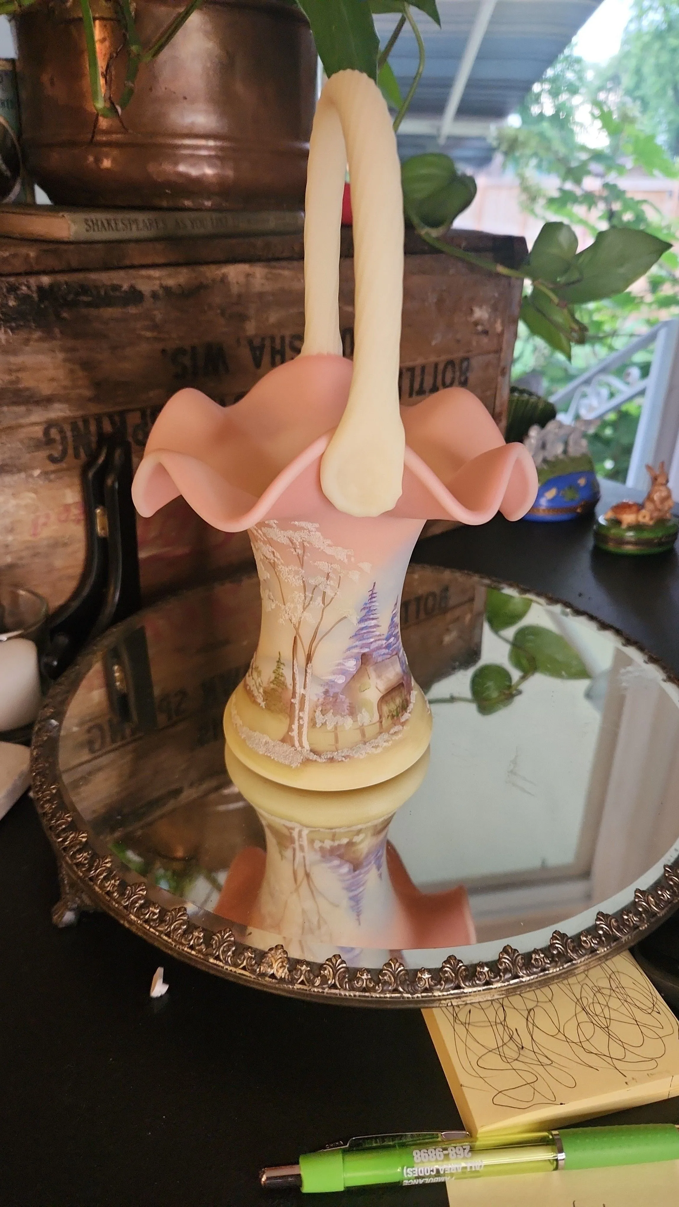 Product image for Collectable Fenton Art Glass Hand Painted  Frank M Fenton 
