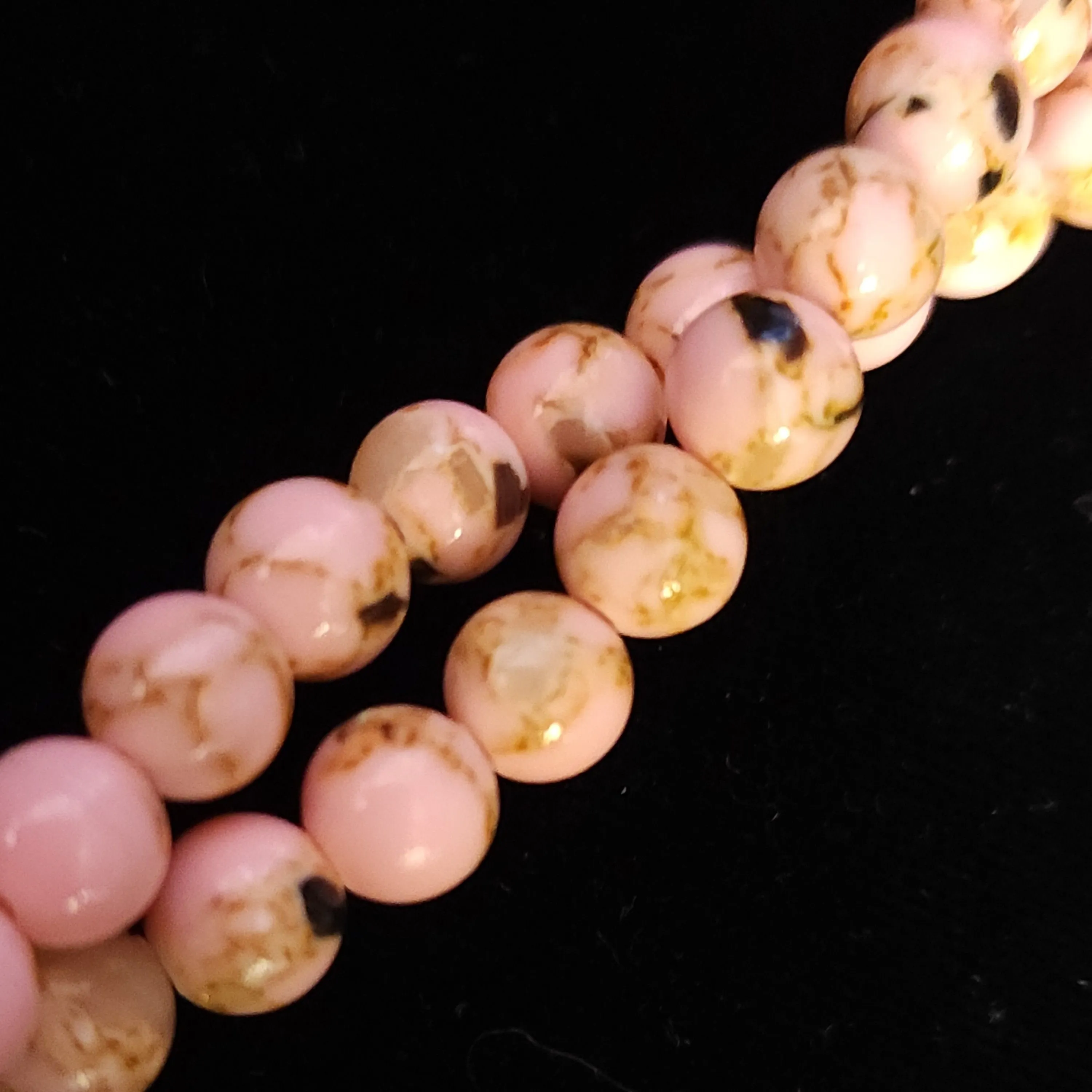 Product image for #13G: Pink Howlite w/ Abalone Round Beads, 6mm