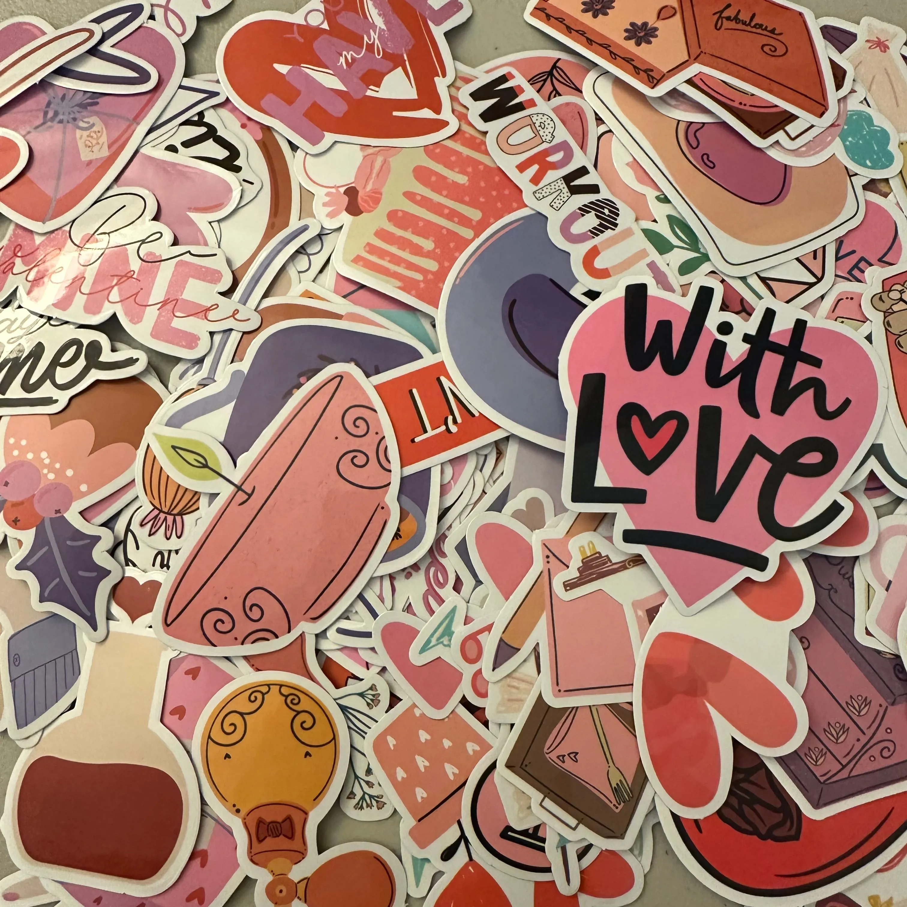 Product image for 5 Love Heart Stickers Randomly Selected