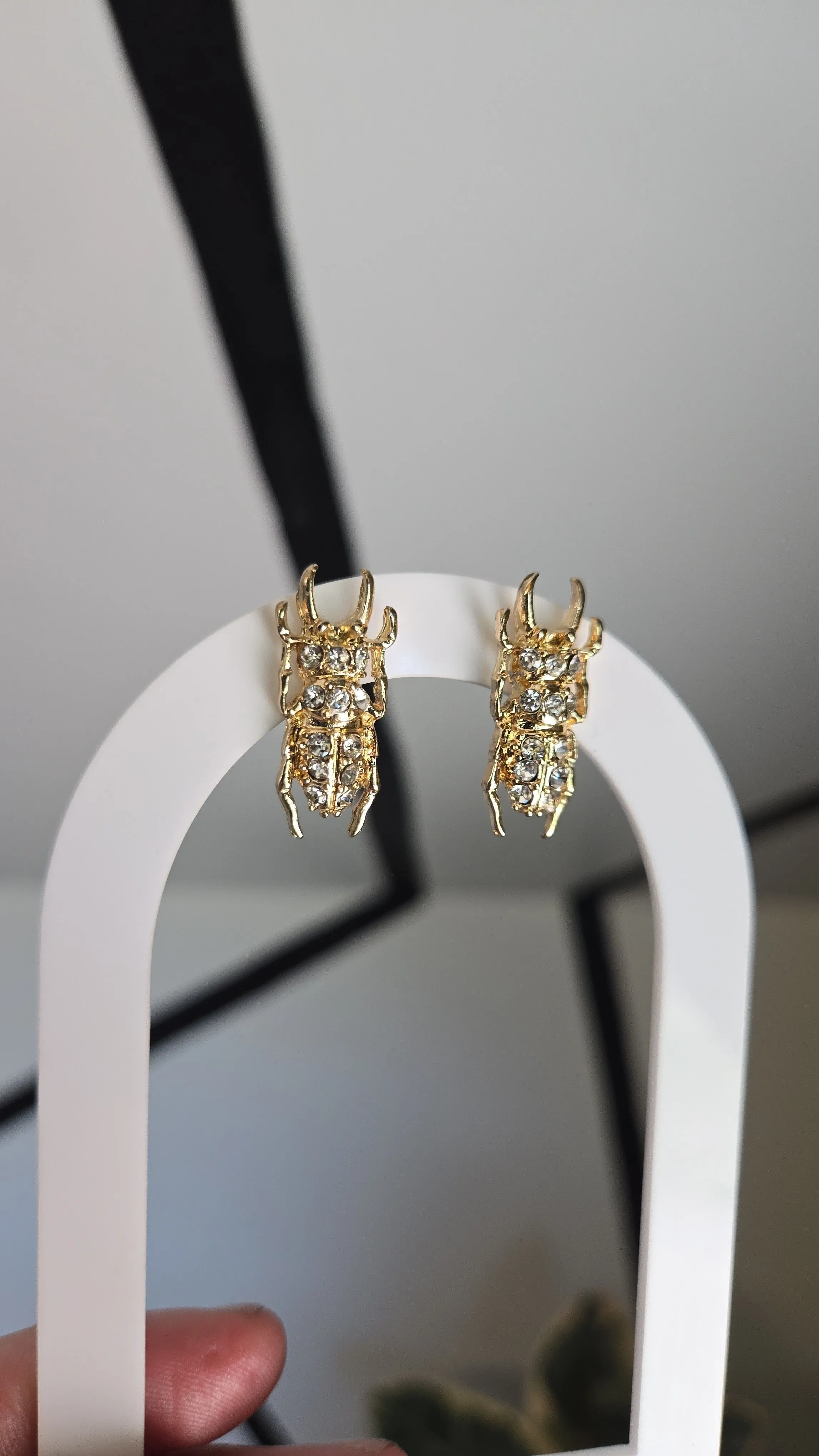 Product image for 36. Rhinestone Beatle Earrings 