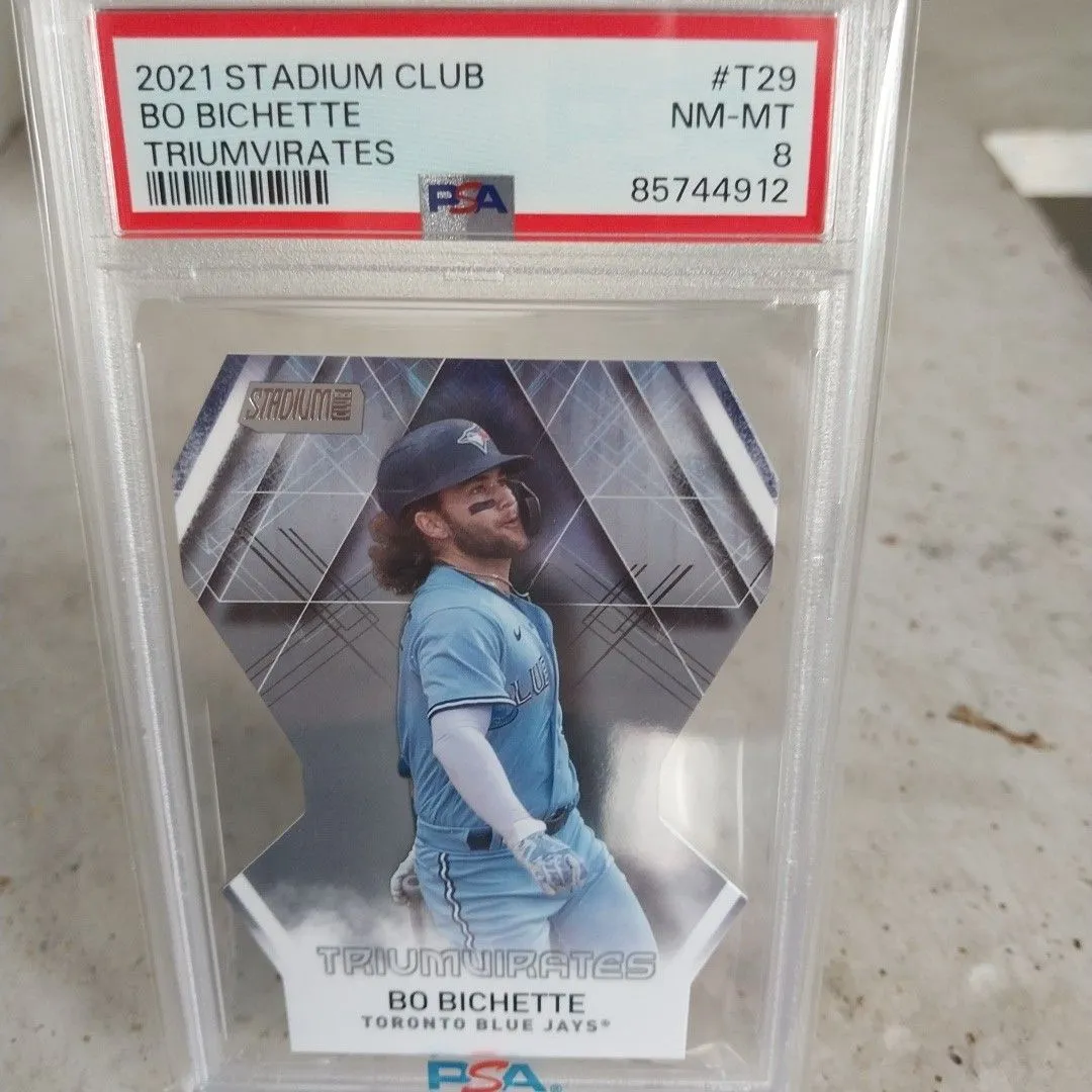 Product image for 2021 Topps Stadium Club Triumvirates Bo Bichette T29 Triumvirates PSA NM-MT 8