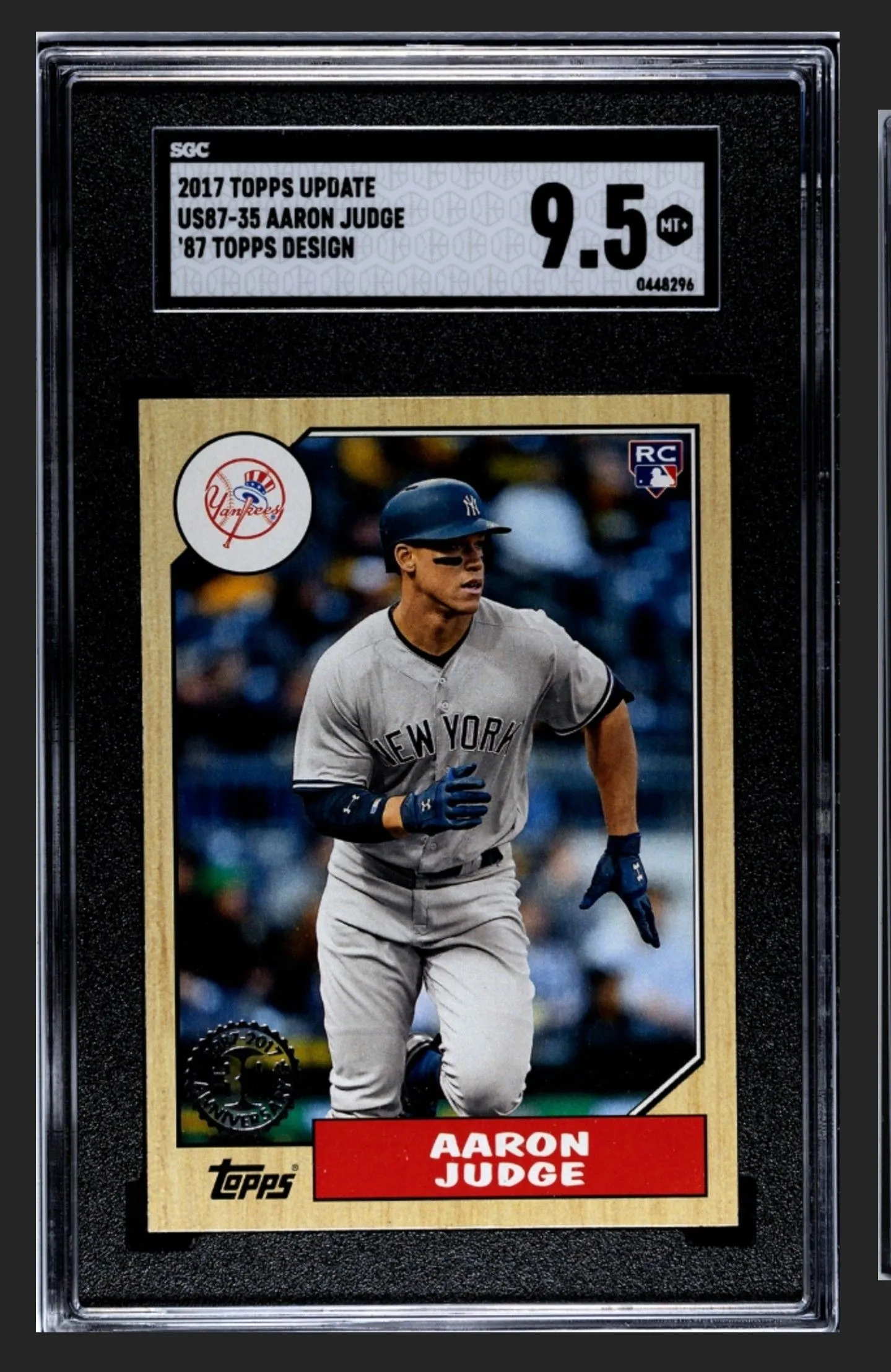 Product image for 2017 Topps Update 1987 #35 Aaron Judge MLB Rookie Card RC Sgc 9.5 