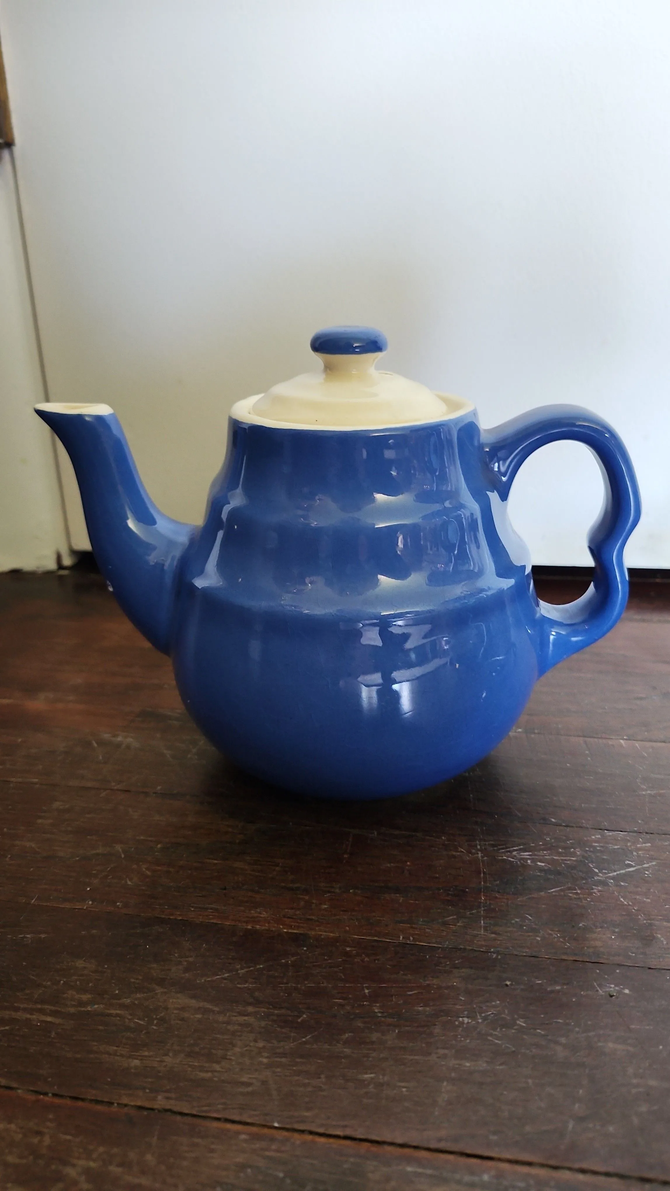 Product image for blue and cream pottery teal pottery 