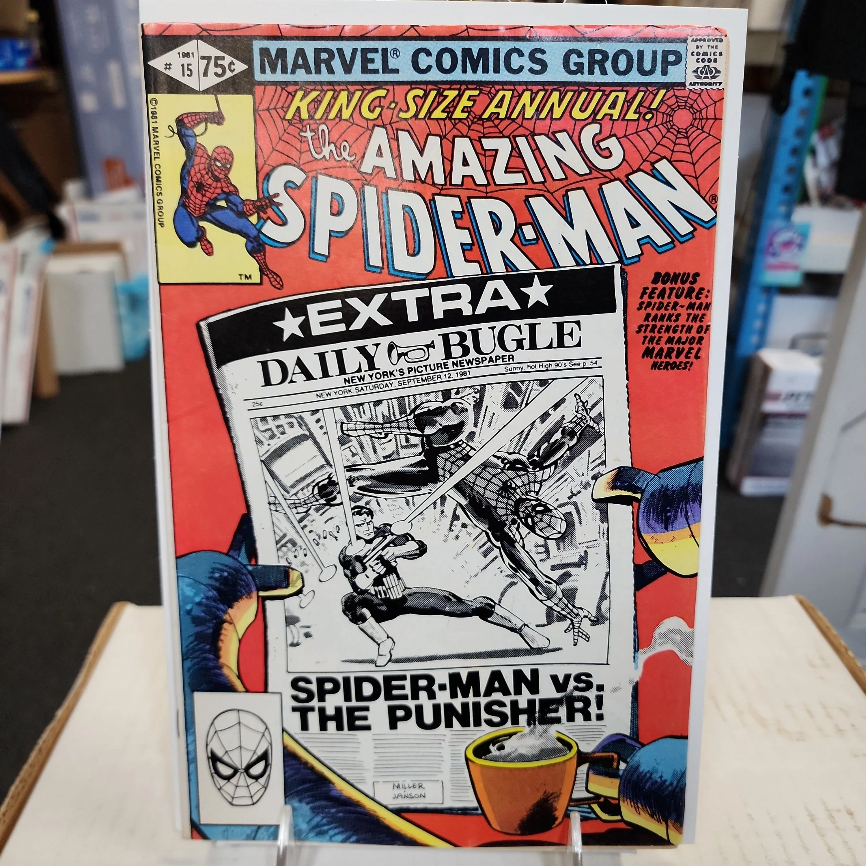 Product image for Amazing Spider-Man Annual #15 (1981)...Fine+...Frank Miller cover/art...The Punisher!