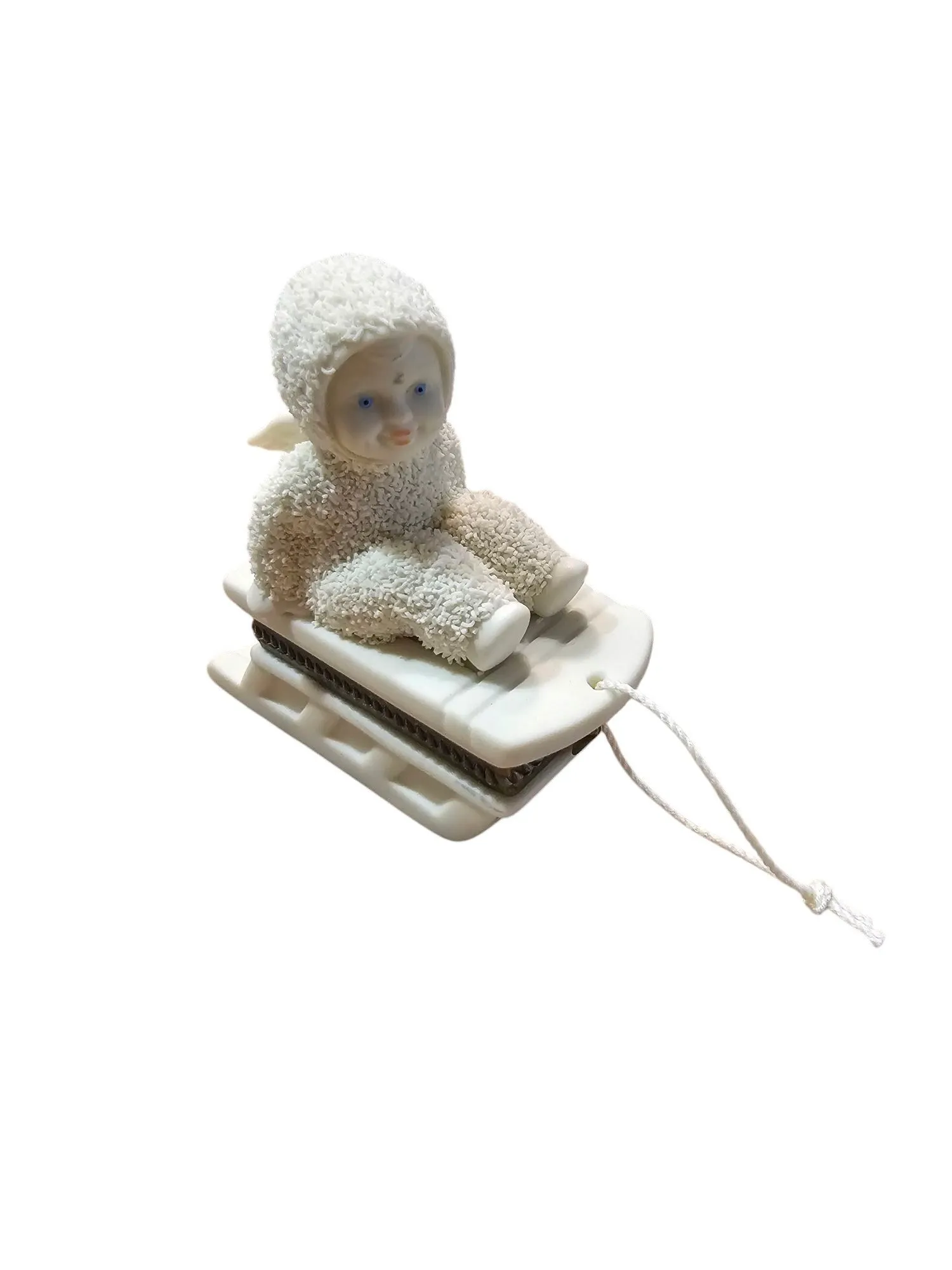 Product image for #52 - Vintage Dept. 56 Snowbabies "Hold On Tight" Hinged Lid Trinket Box