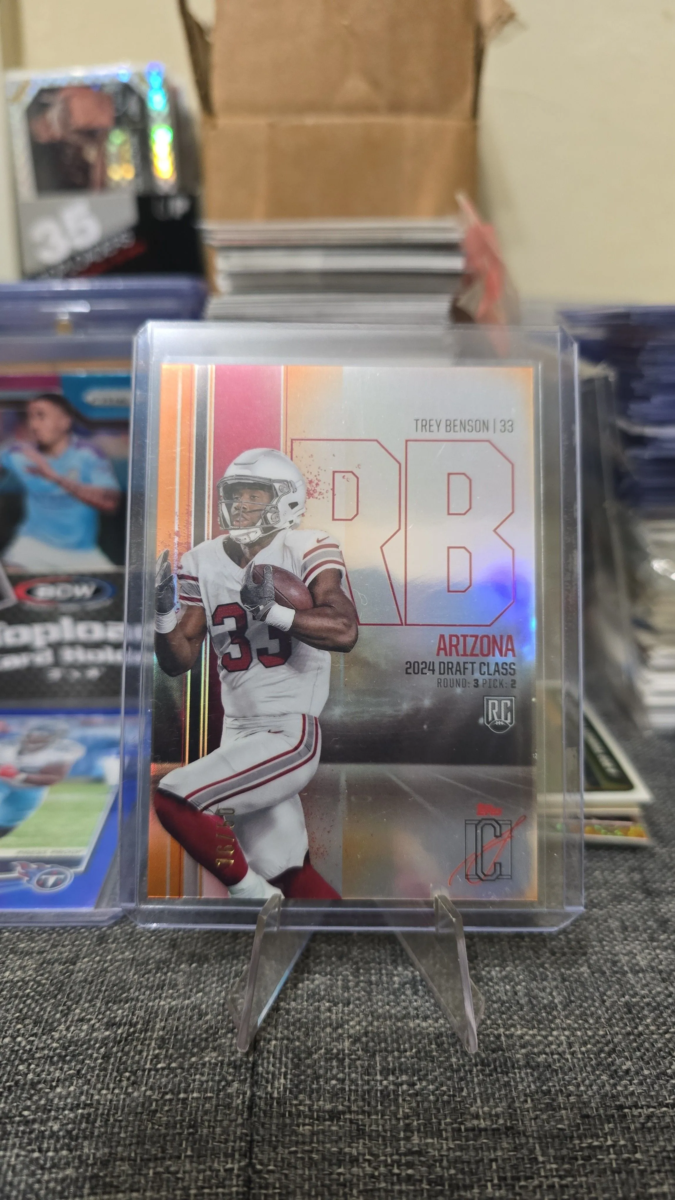 Product image for 2025 topps signature class - rookies trey benson #RCV-2 orange /50 (rc) Arizona Cardinals