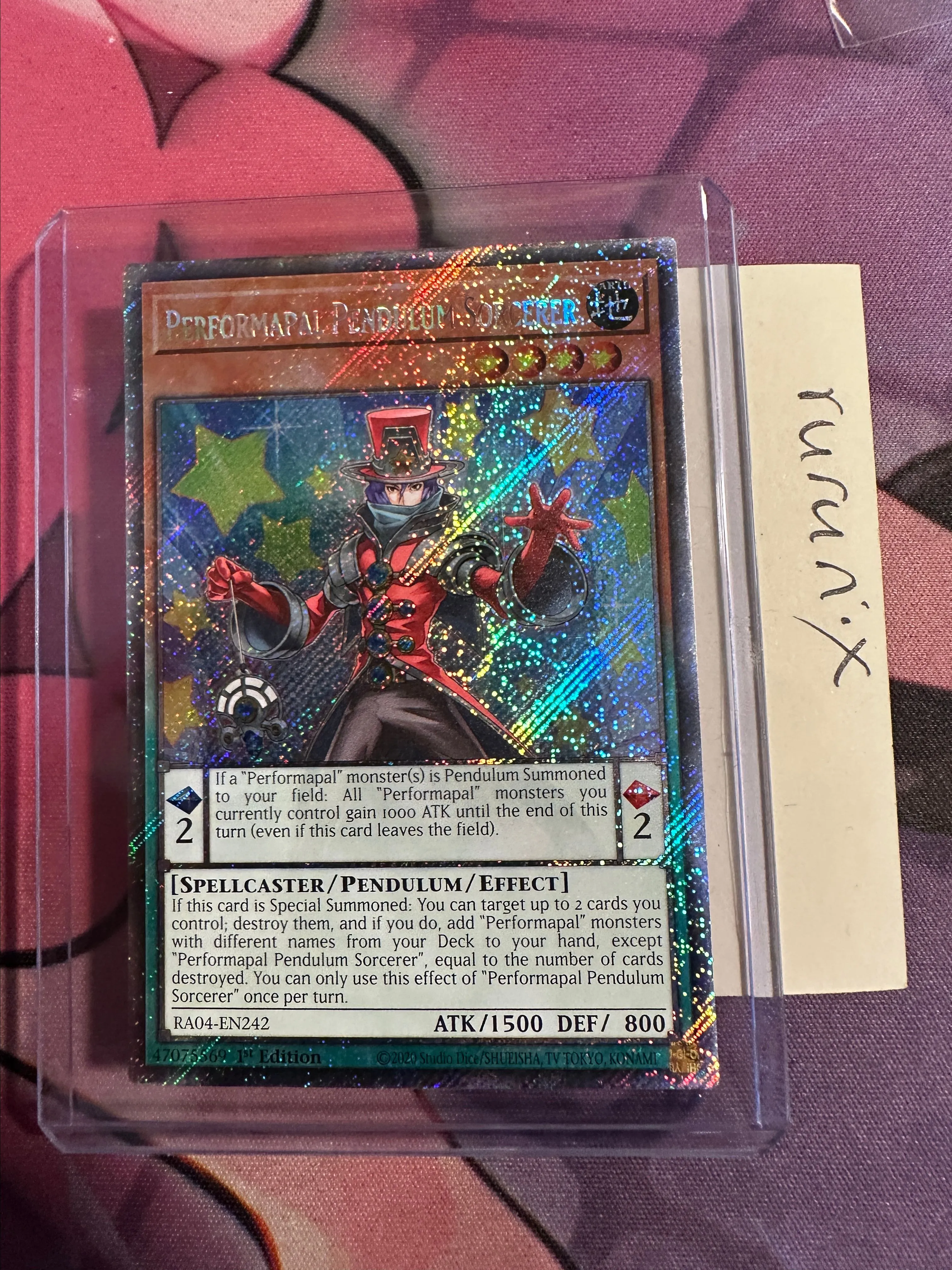 Yugioh Performapal Pendulum Sorcerer (Platinum Secret Rare) RA04-EN242 -  Quarter Century Stampede  Whatnot: Shop, Sell, Connect
