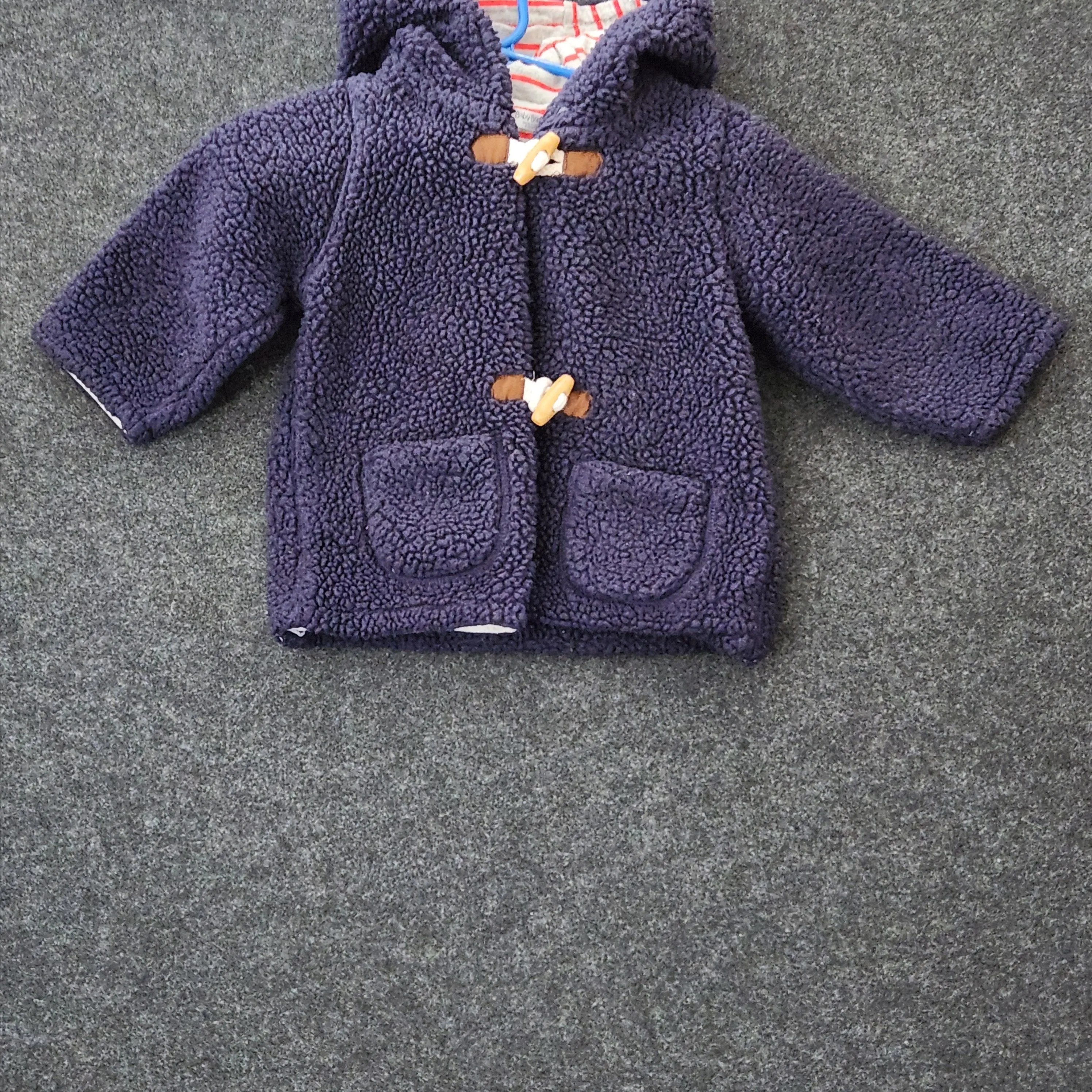 Product image for Baby Boden Dark Blue Sherpa Jacket Size 6-12 mos