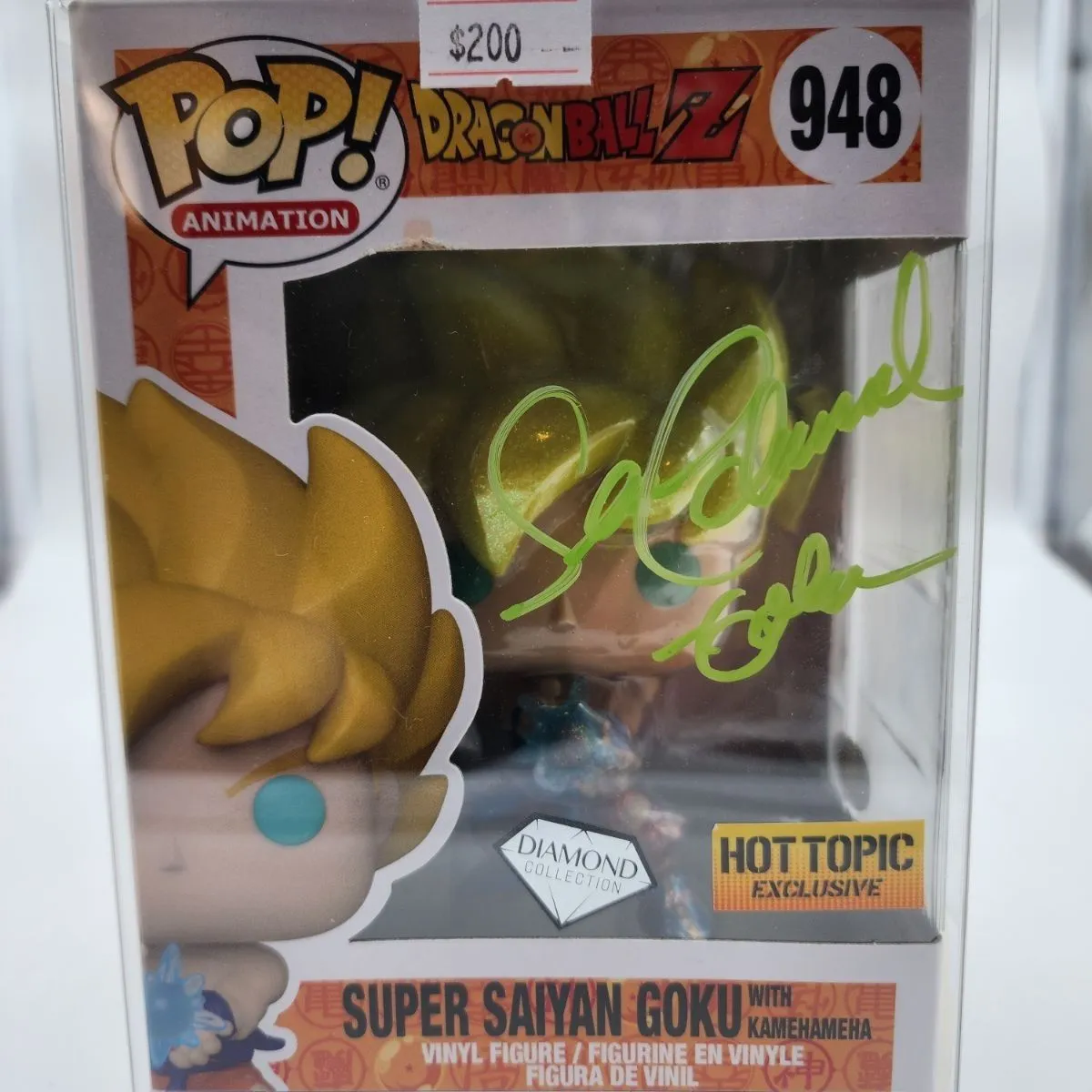 Product image for Funko Pop! DBZ Super Saiyan Goku with Kamehameha Signed by Sean Schemmel, Hot Topic Exclusive