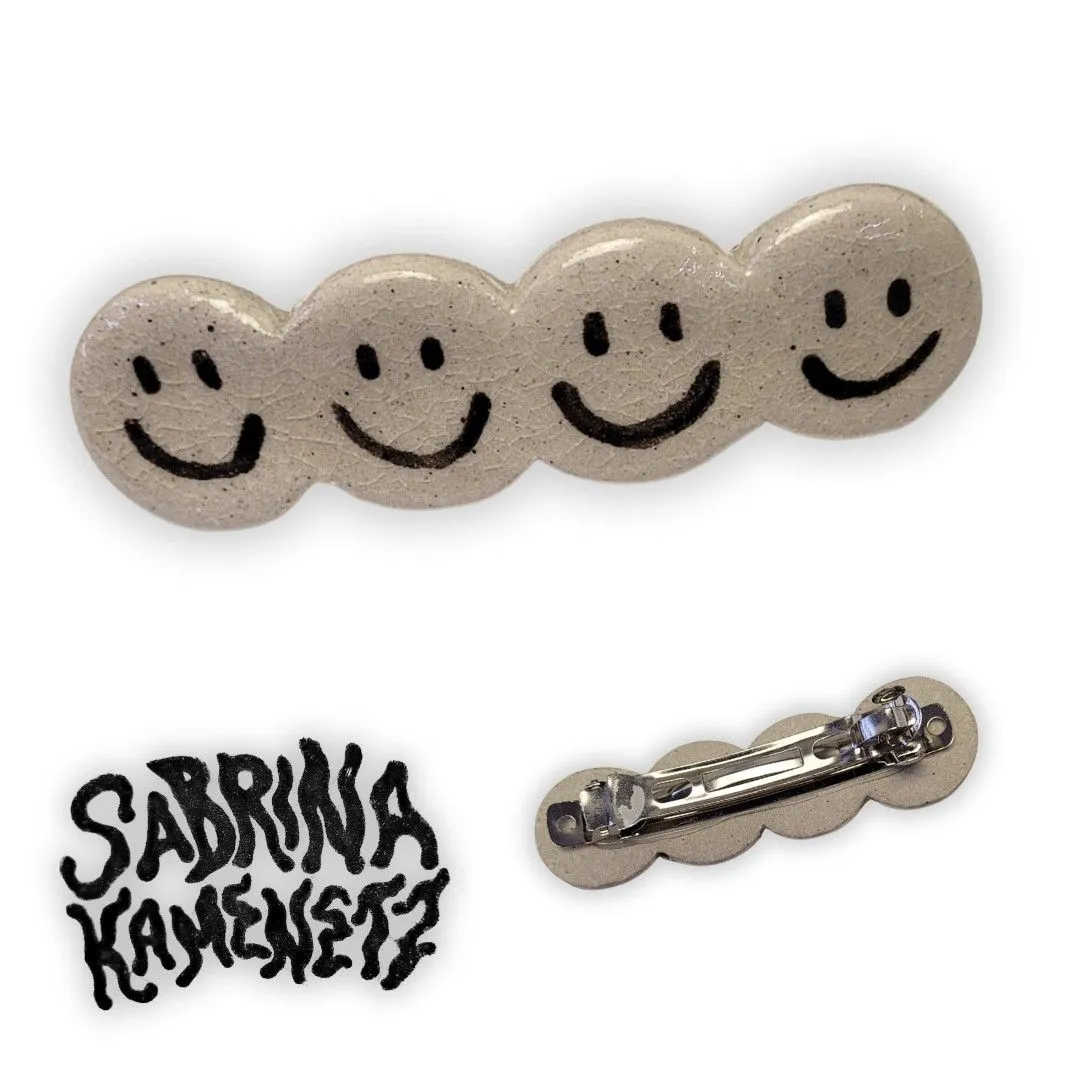 Product image for SabKam Ceramics - Smiley Face Hair Clip