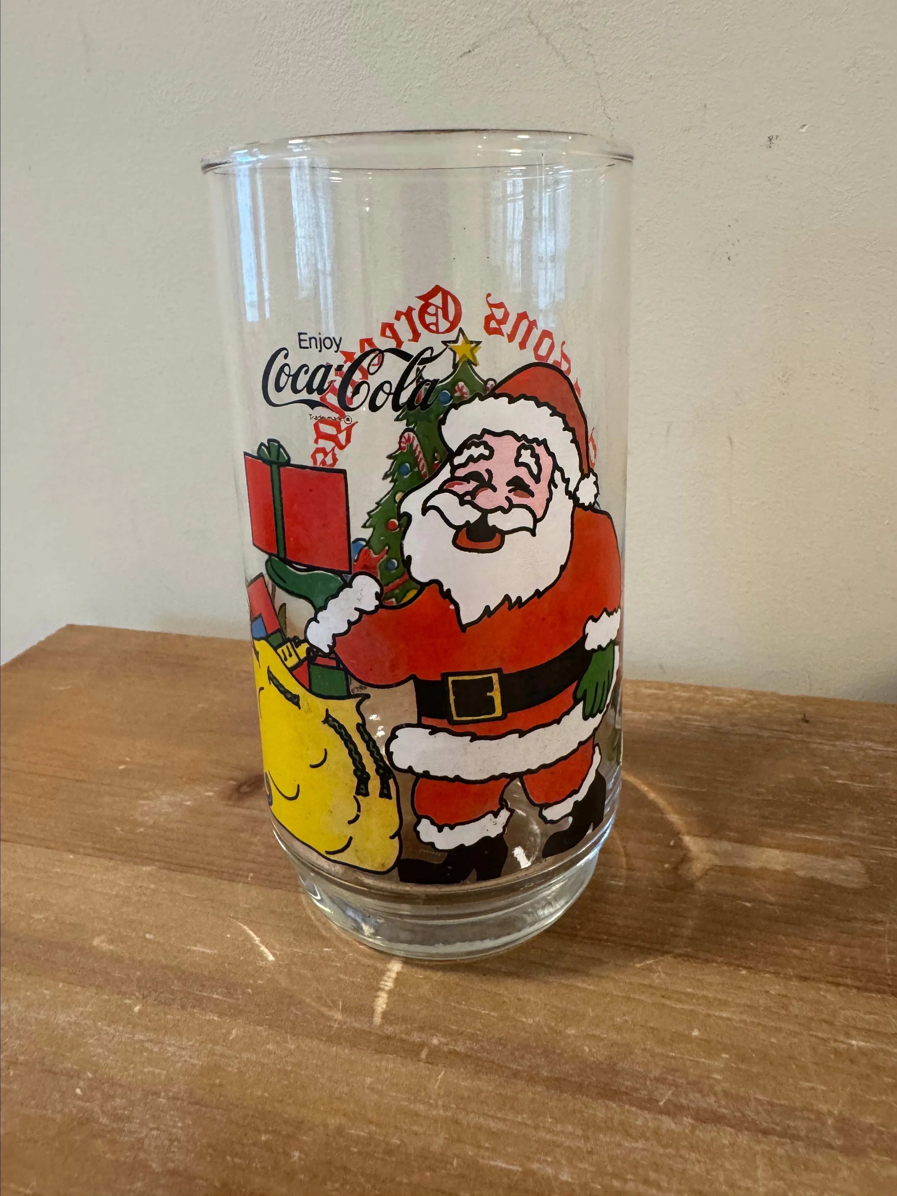 Product image for 253. Vintage Santa Claus Drinking Glass - Coca-Cola - McCrory Stores - 12 oz Glass -A