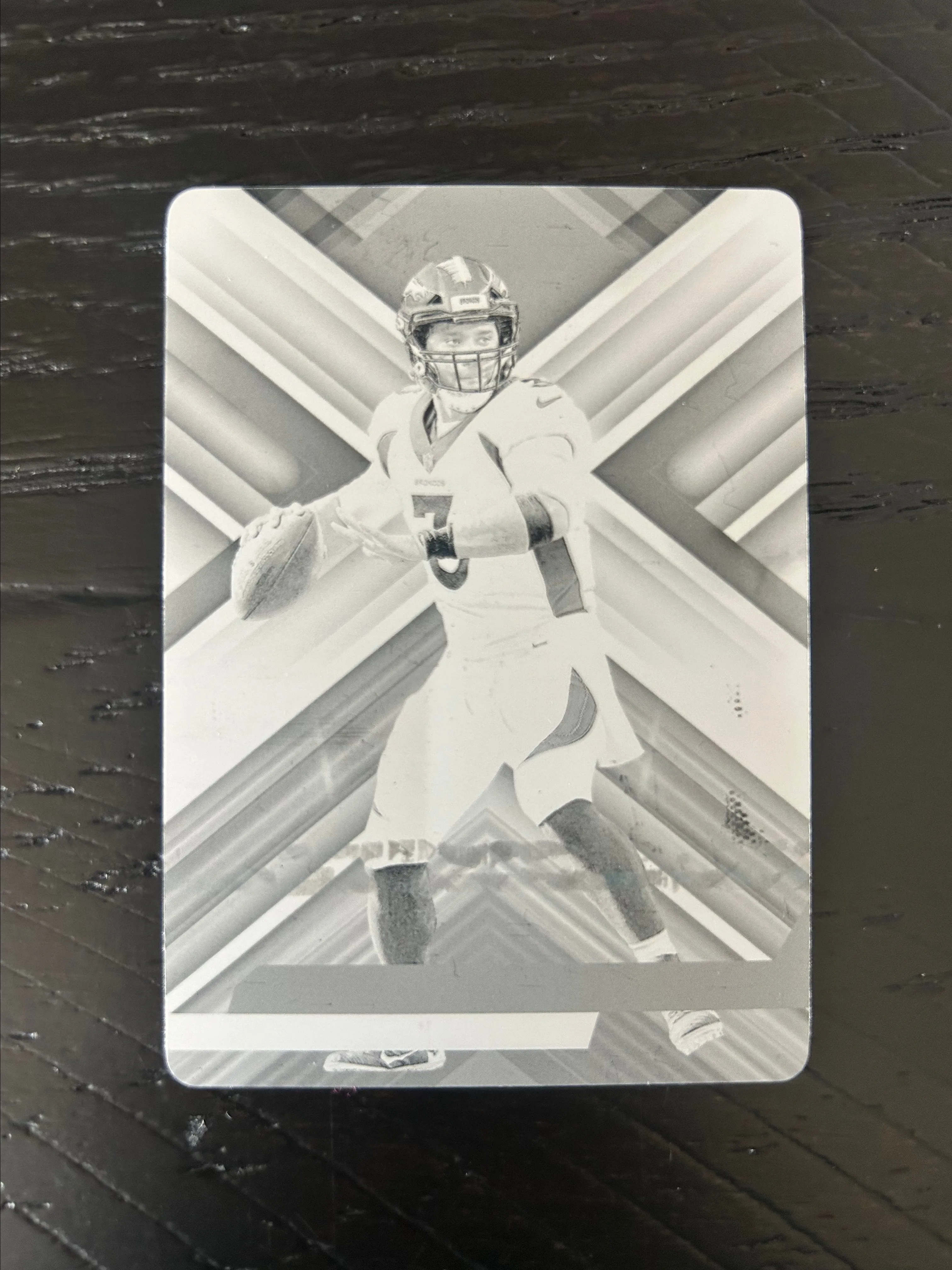 Product image for 2022 RUSSELL WILSON #40 1 OF 1 PRINTING PLATE ONE OF ONE DENVER BRONCOS