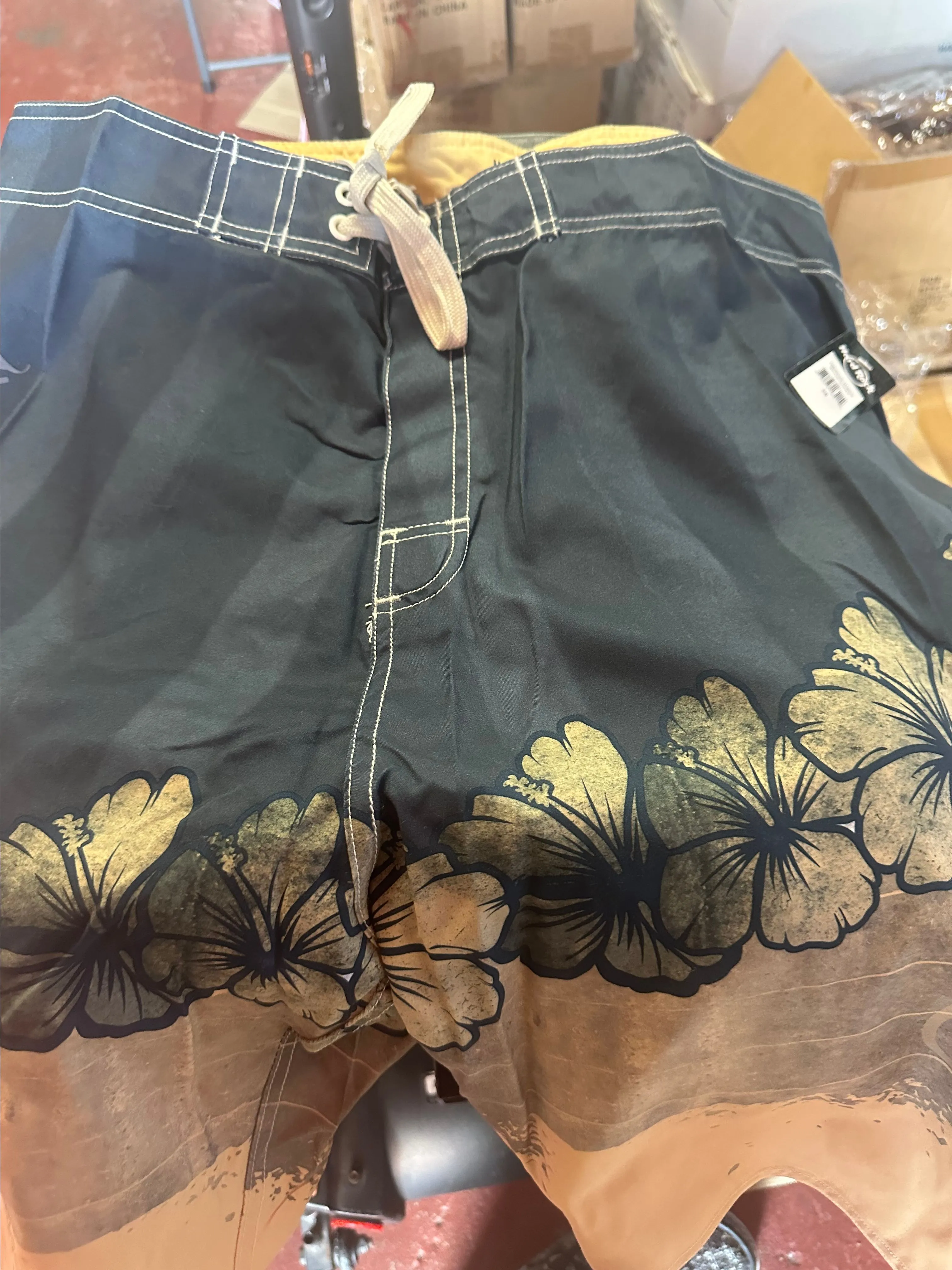 Product image for Brown hard rock swimming shorts size 38