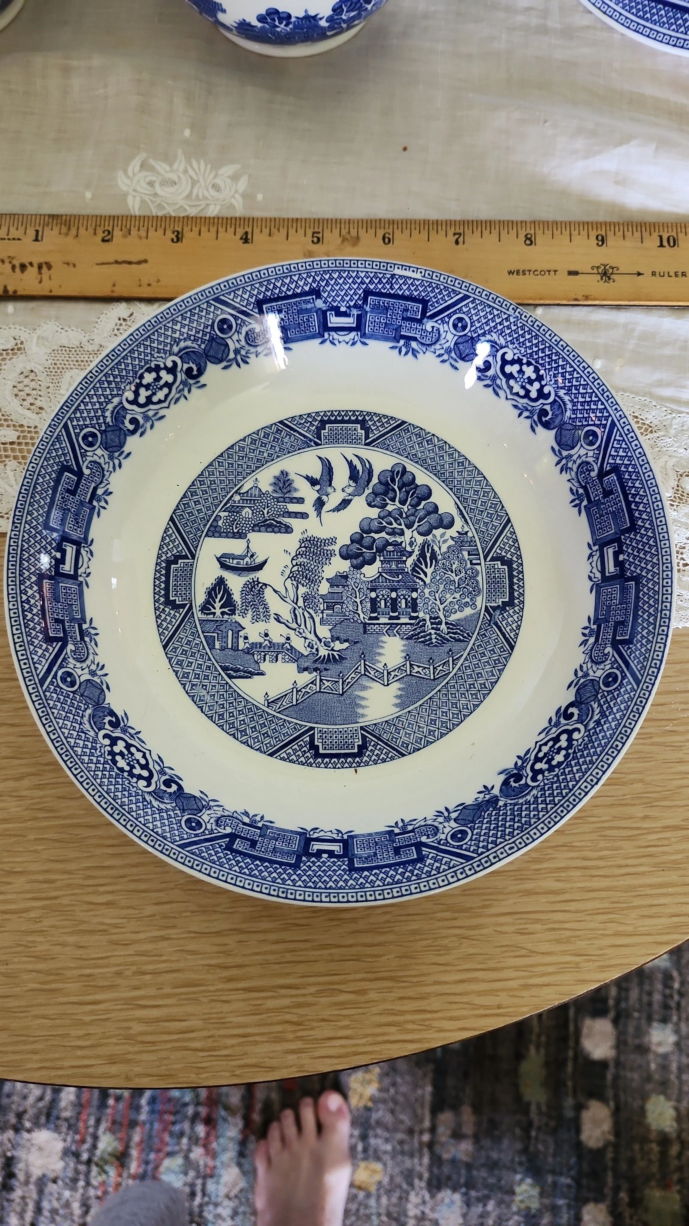 Product image for willow by north staffordshire pottery England pagota blue cereal/soup bowl