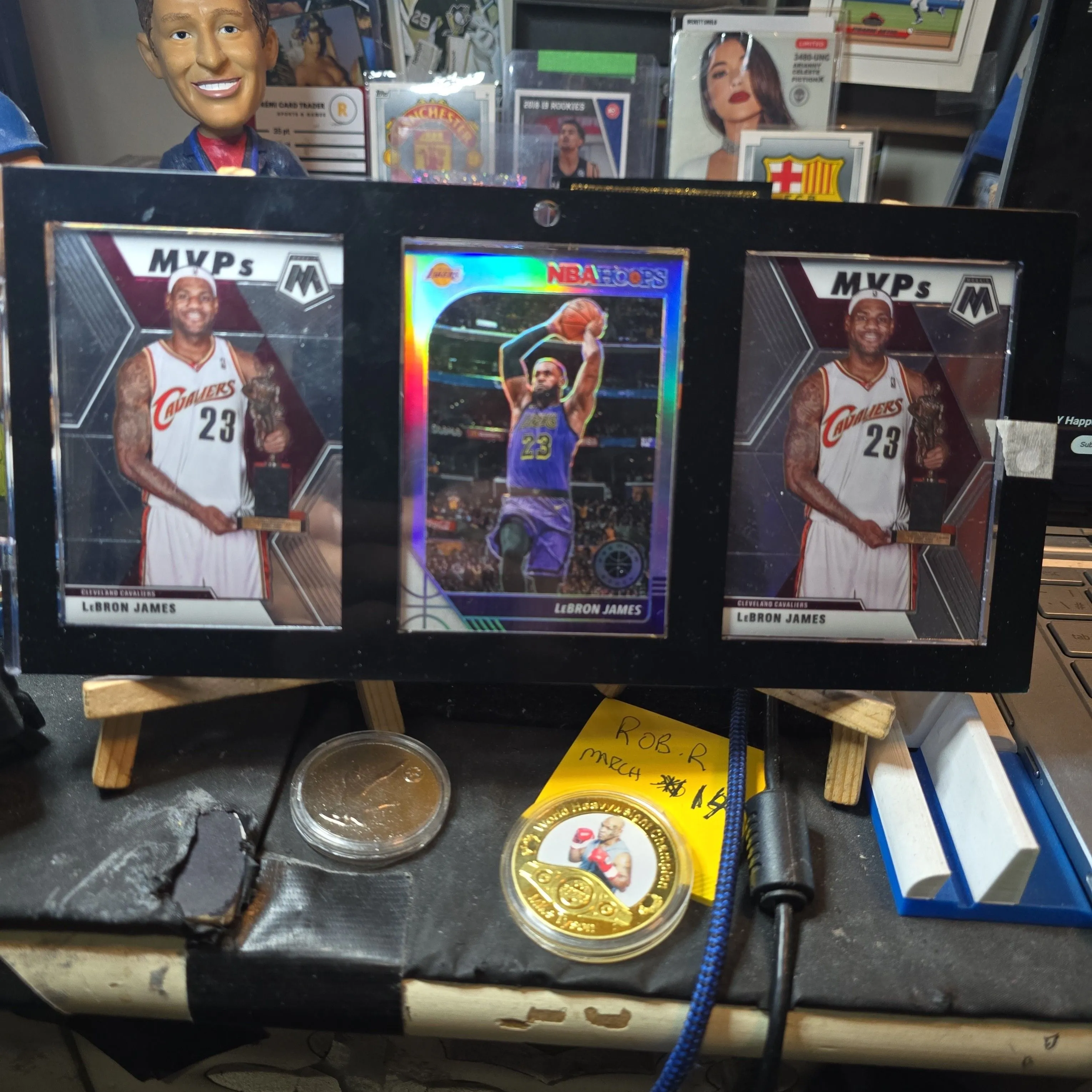 Product image for 2019-20 panini mosaic& silver prizm collage LEBRON JAMES x3