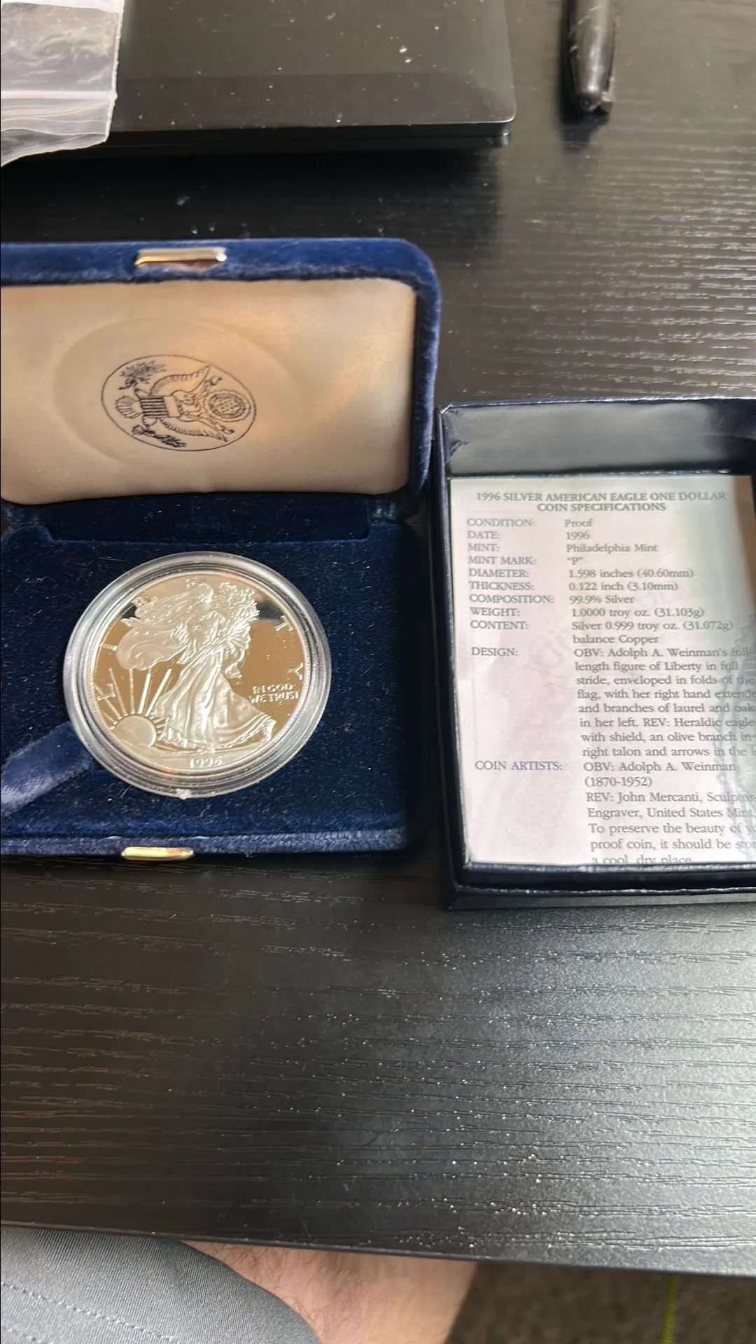 Product image for 1996-P proof ASE. OGP