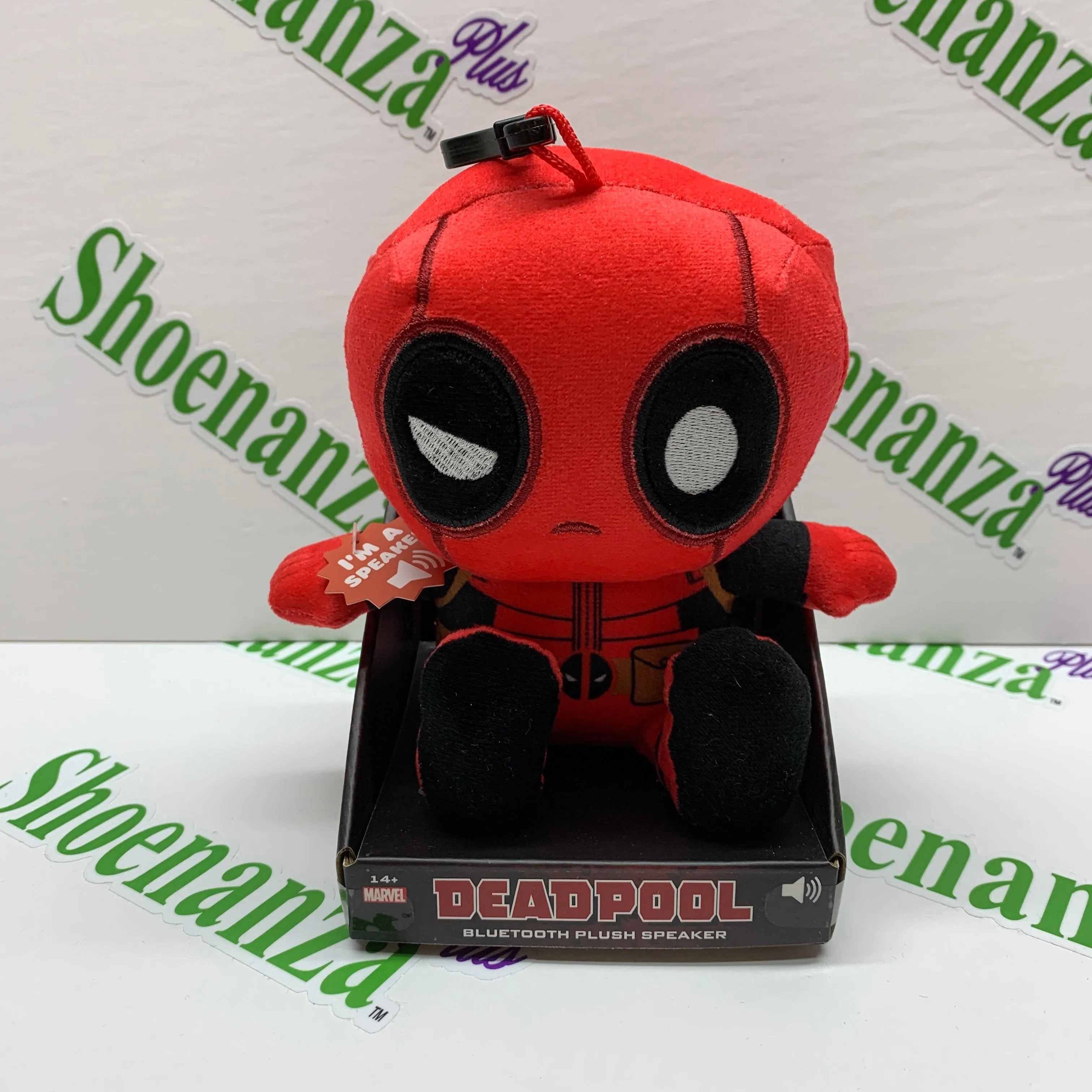 Product image for Bitty Boomers Bluetooth Speaker Marvel Deadpool Plush Rechargeable Battery 5.5"