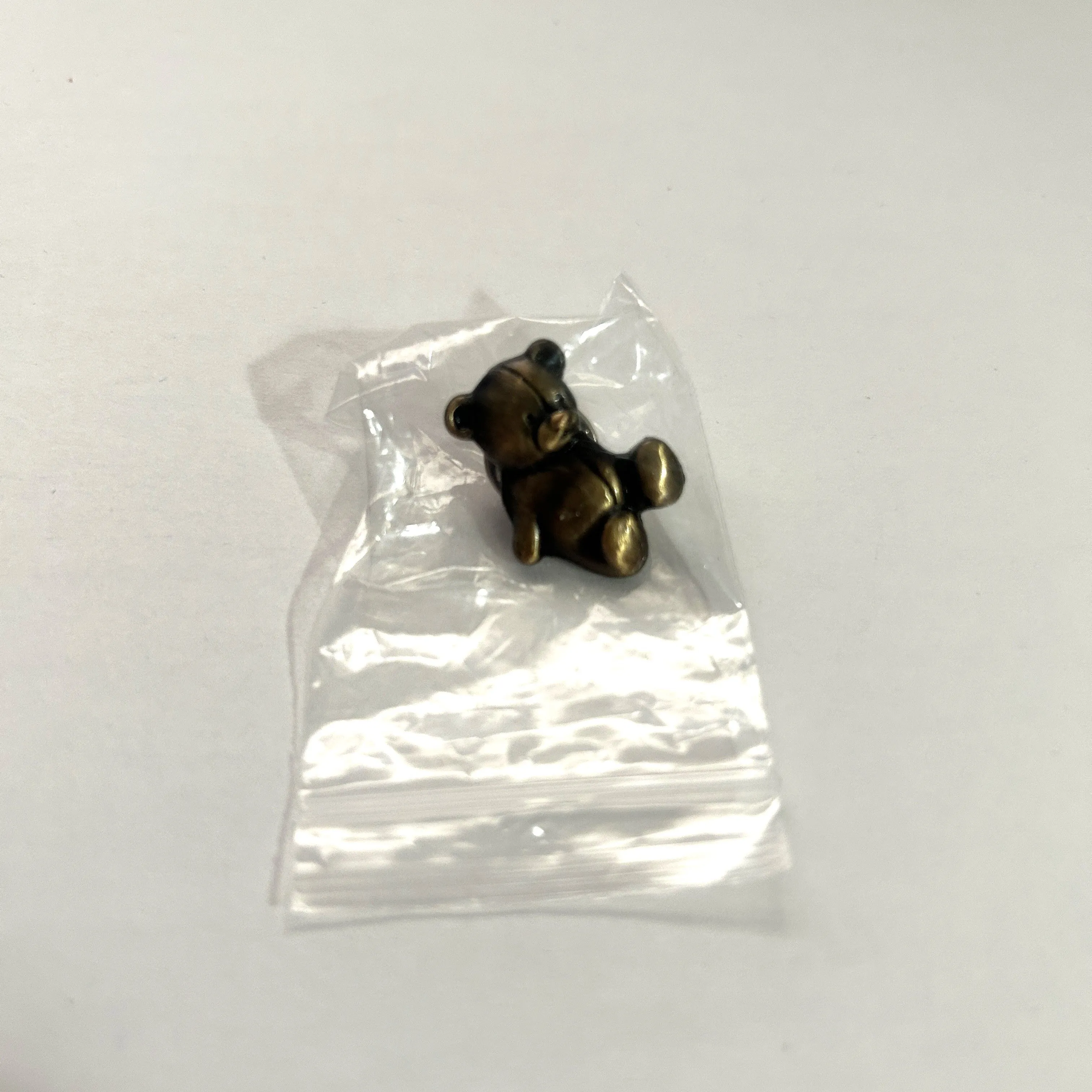 Product image for Pinmart Teddy Bear Metal Backed Antique Gold Finish