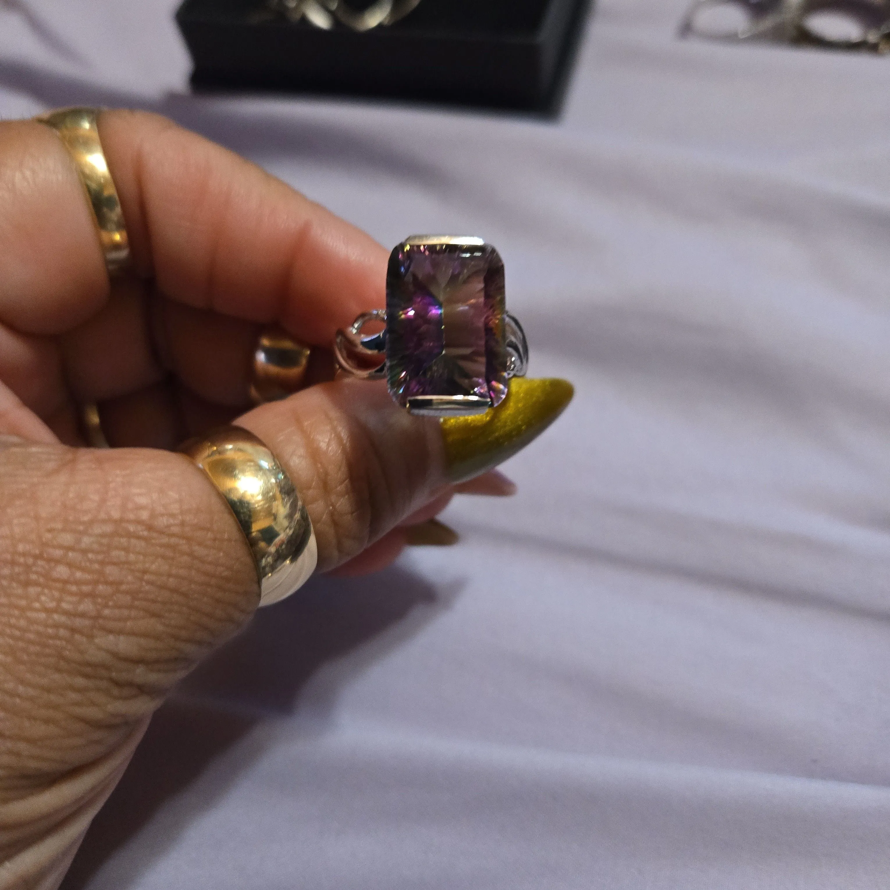 Product image for Large Topaz sterling silver ring size 12