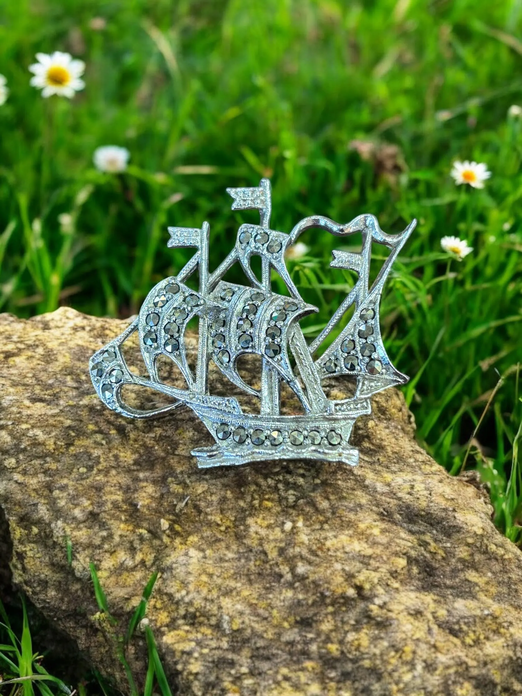 Product image for Marcasite Boat Brooch