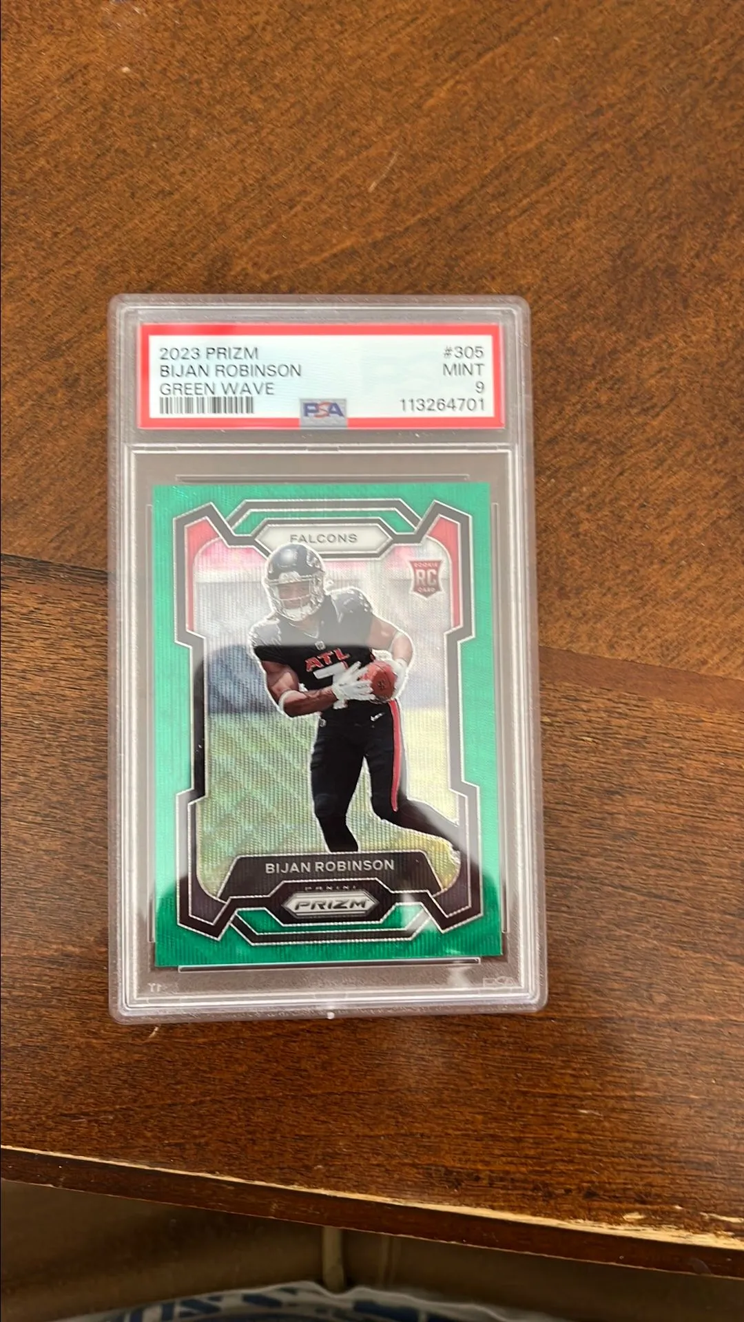 Product image for 2023 Prizm Bijan Robinson Green Wave Parallel