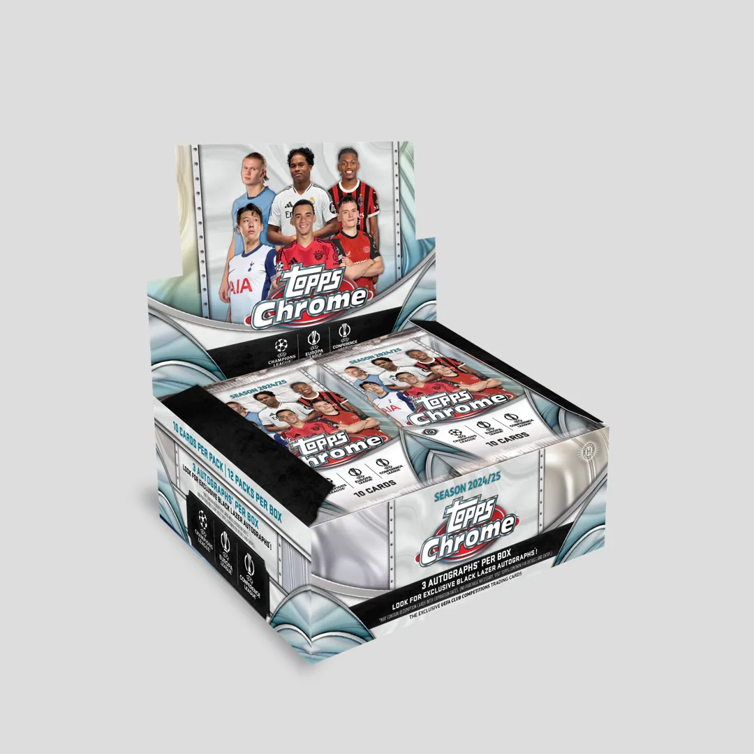 Product image for 2024-25 Topps Soccer Chrome UCC UEFA Club Competitions Jumbo Box
