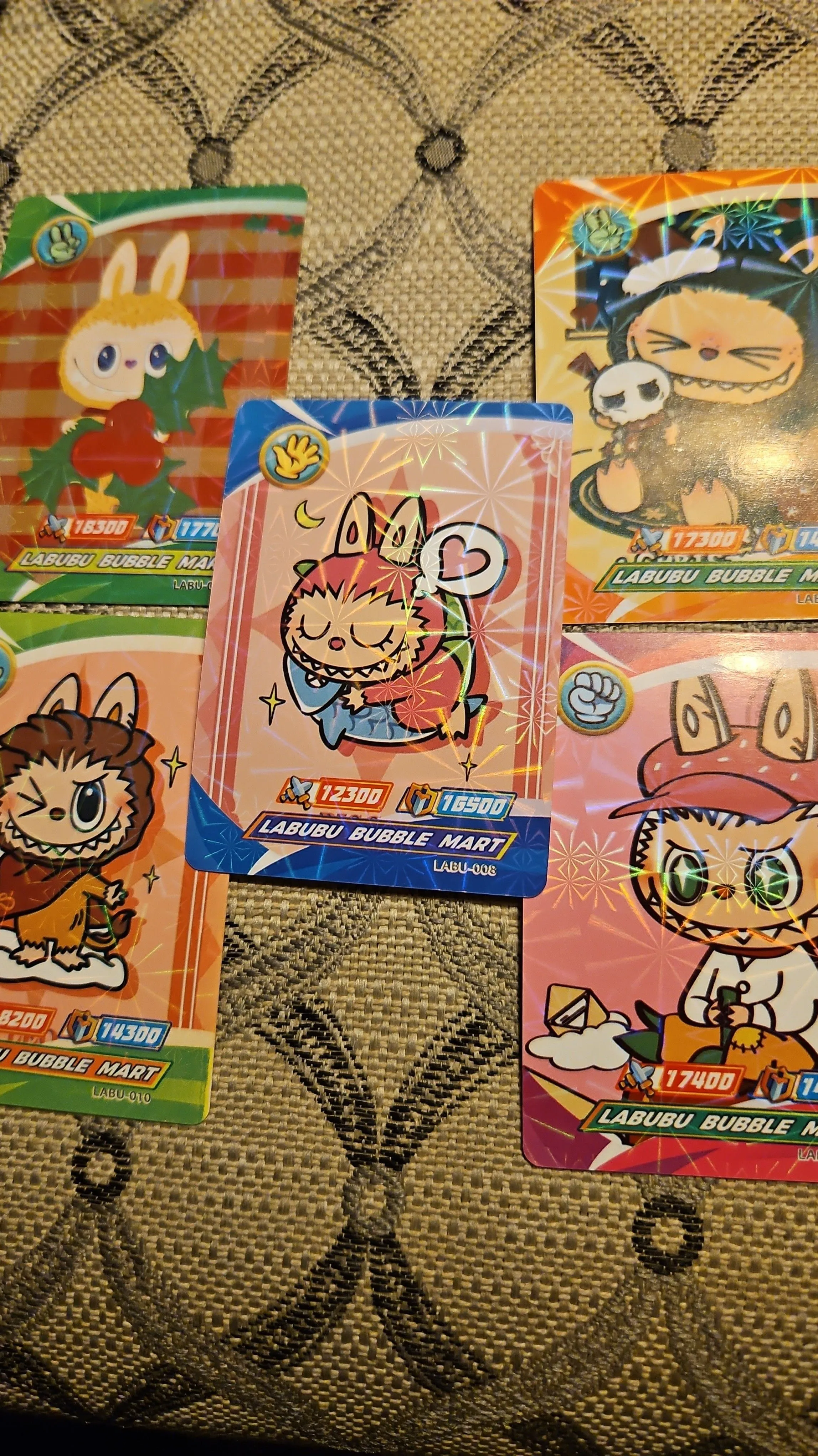 Product image for 5 Holographic Labubu Trading Cards 