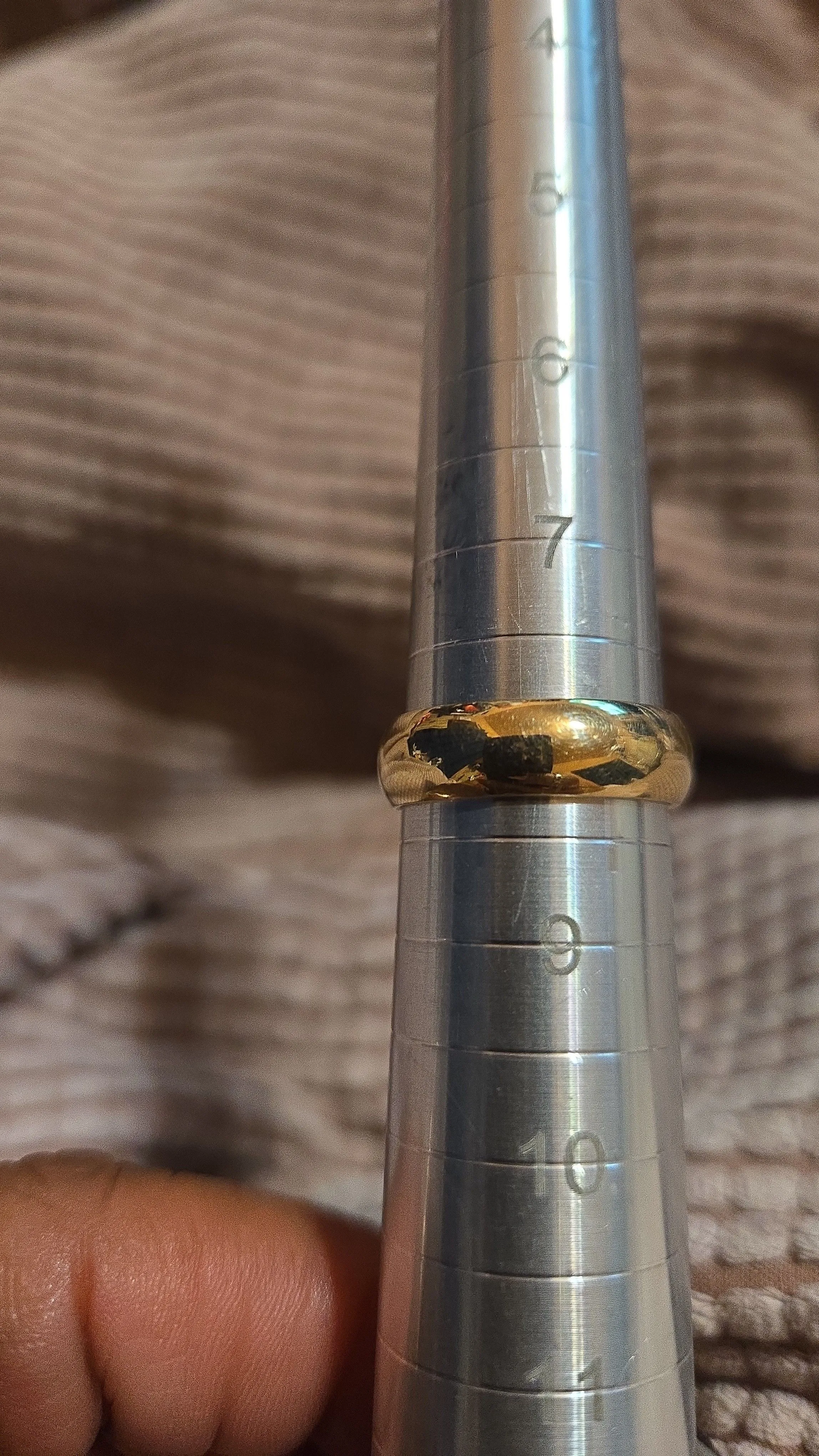 Product image for 14k yellow gold heavy plain band ring size 8 6.5g in weight