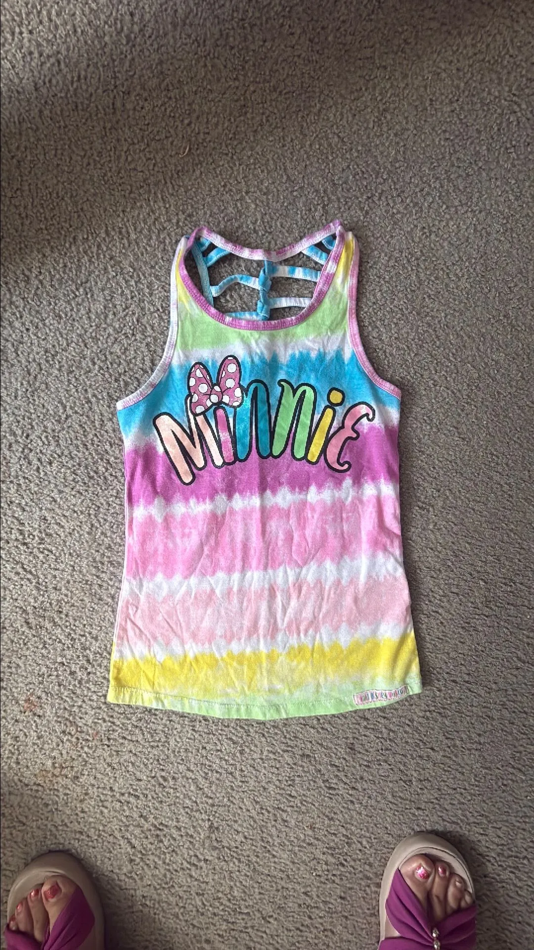 Product image for Little girls medium Minnie, mouse tie-dye dress